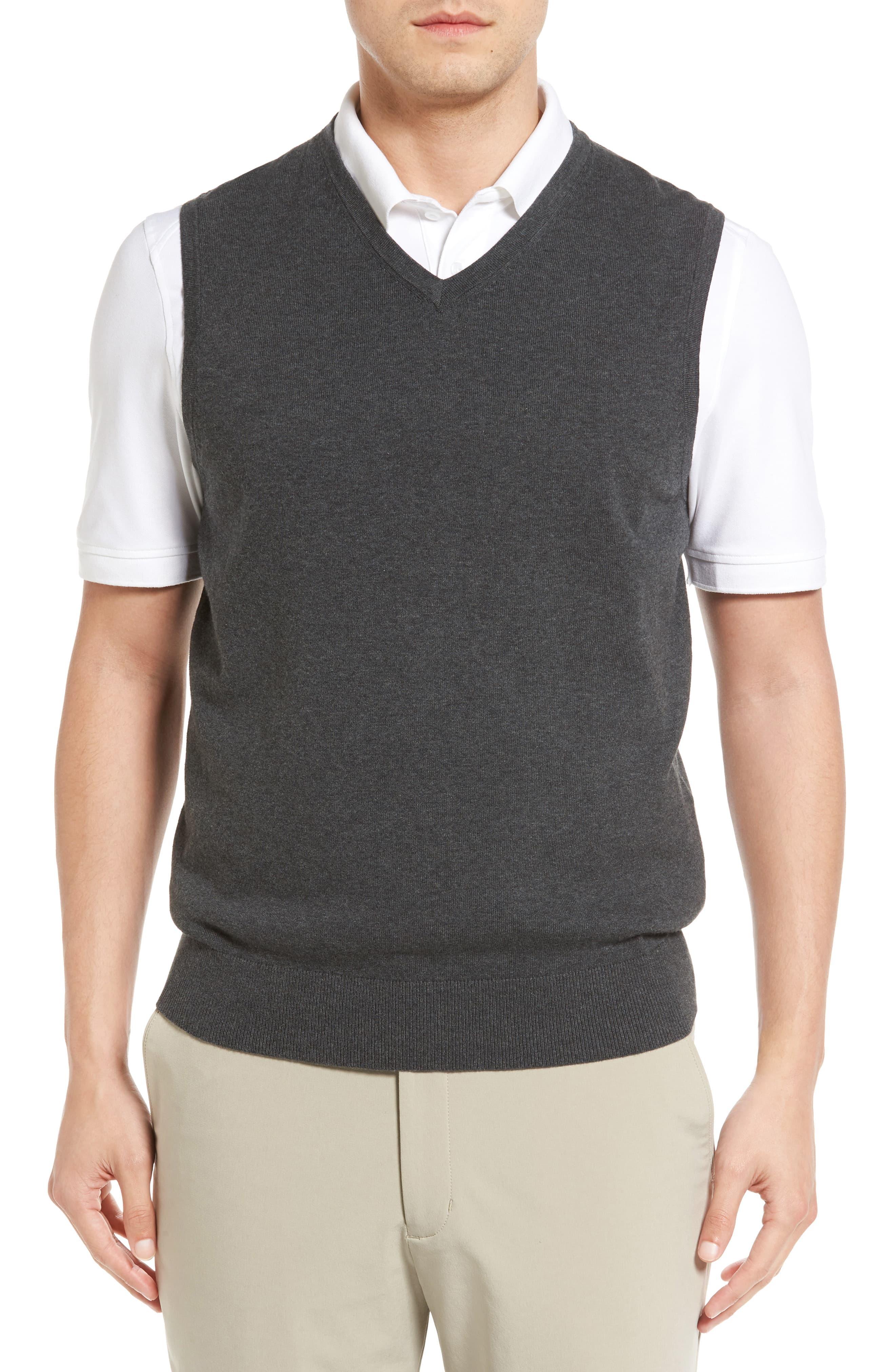 Cutter & Buck Lakemont V-neck Sweater Vest in Charcoal Heather (Gray ...