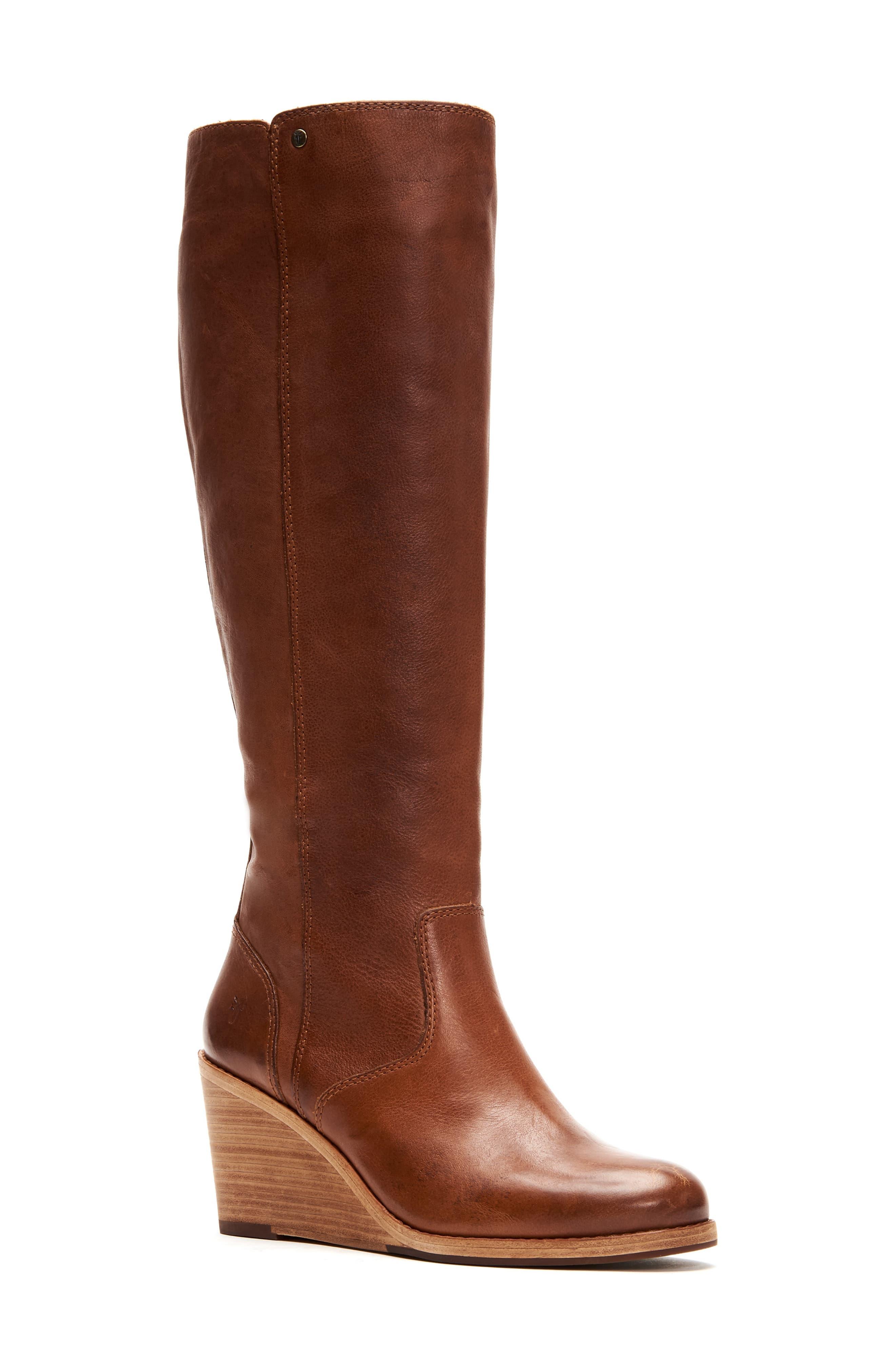 frye emma knee high wedge boot