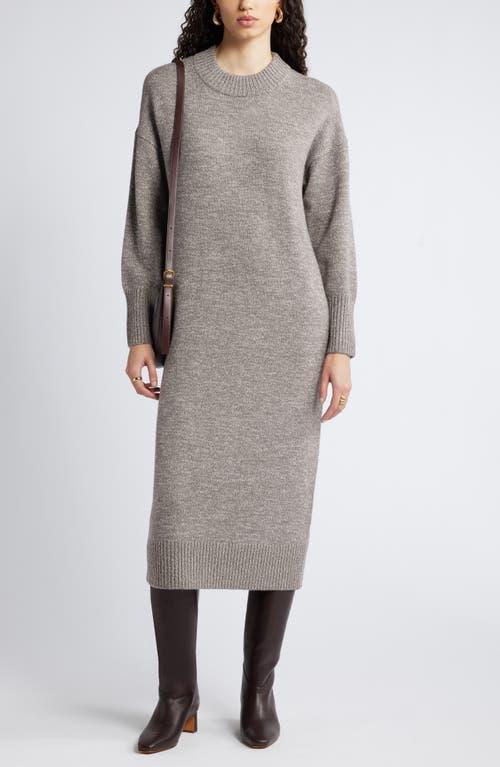 Nordstrom Long Sleeve Marled Wool Blend Sweater Dress in Gray Lyst