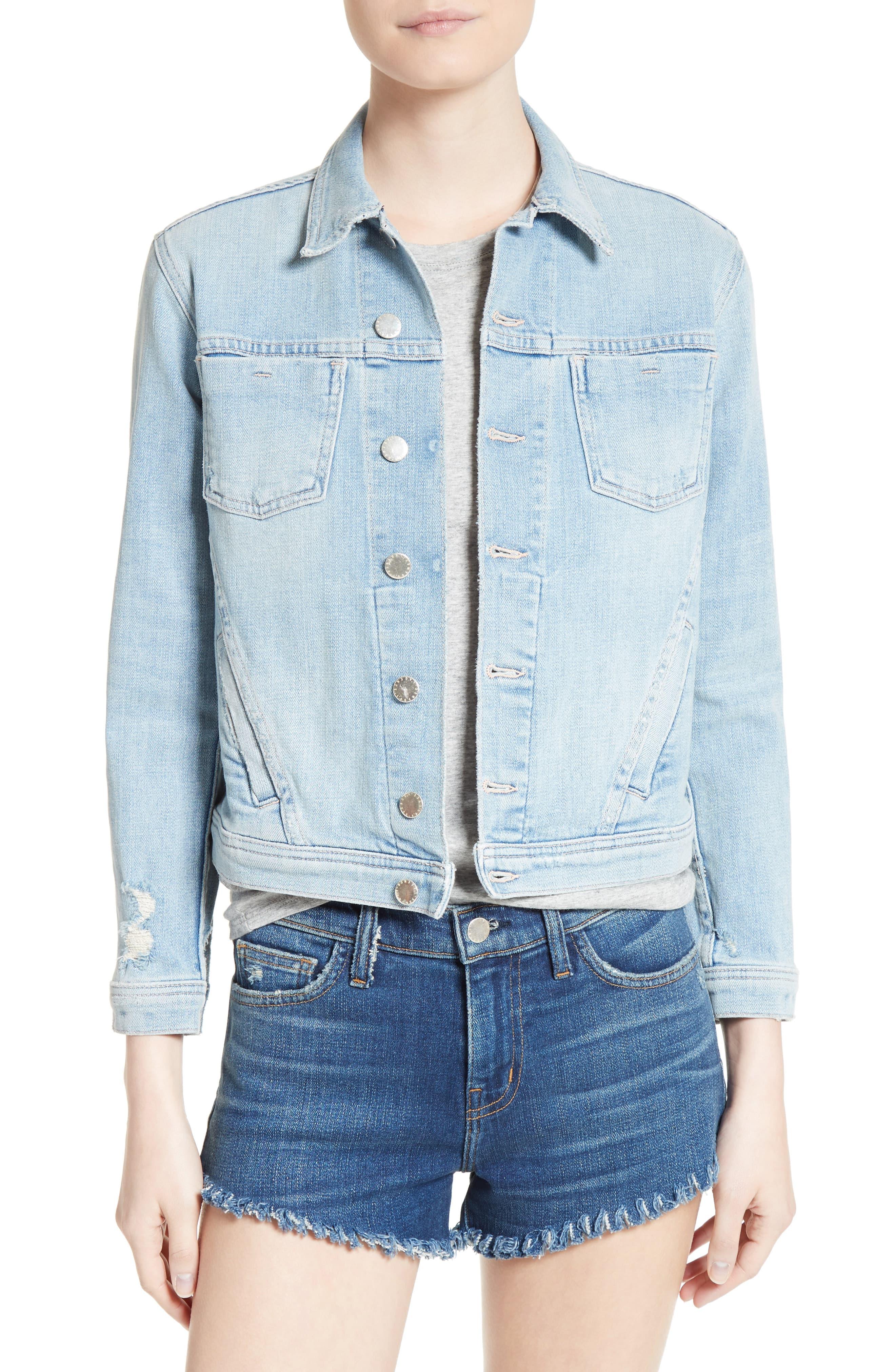 powder blue denim jacket