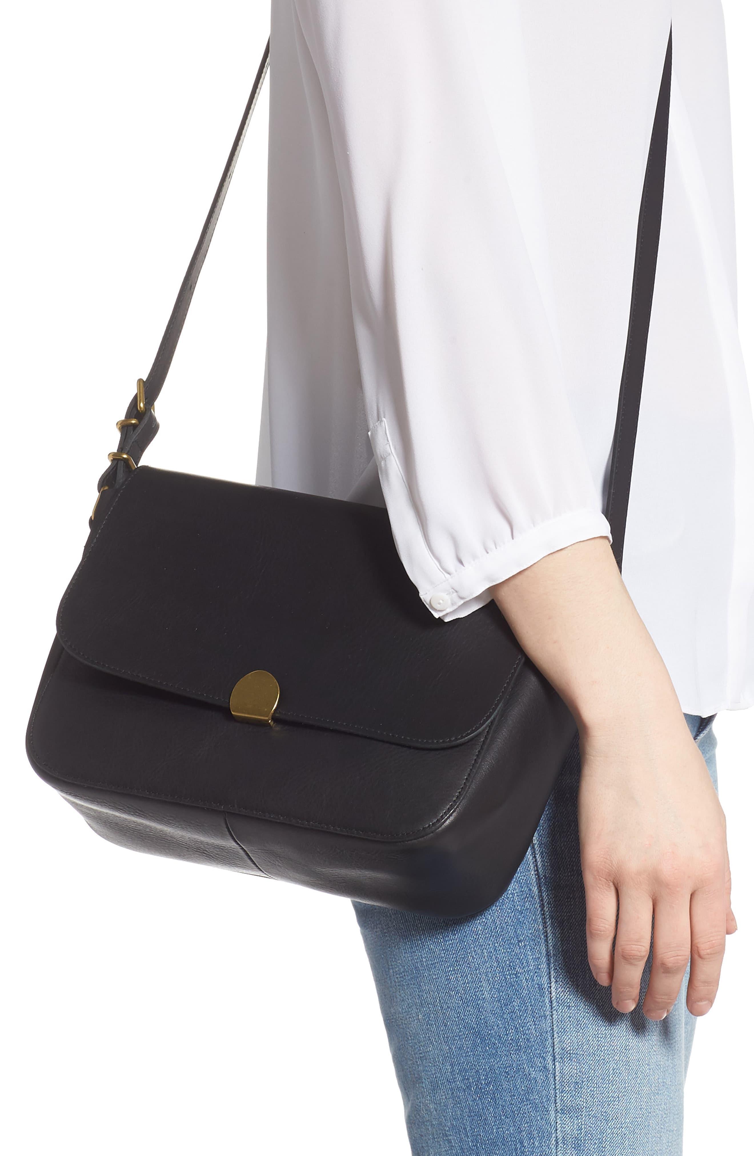 Madewell The Abroad Leather Shoulder Bag in Black - Lyst