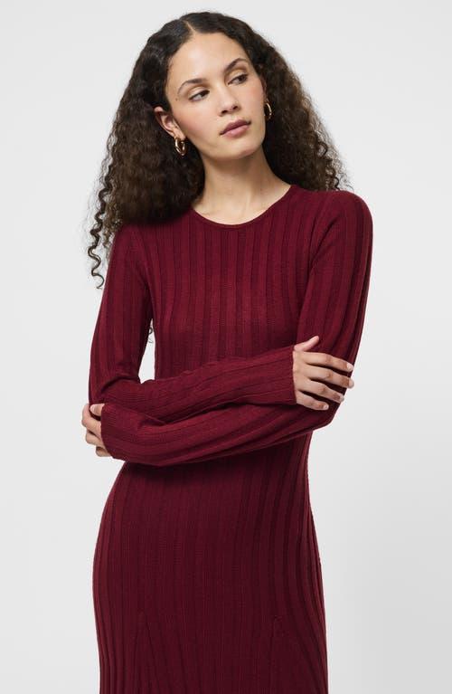 open lace back dress French Connection Whisper Boat Neck Dress in Crimson Red