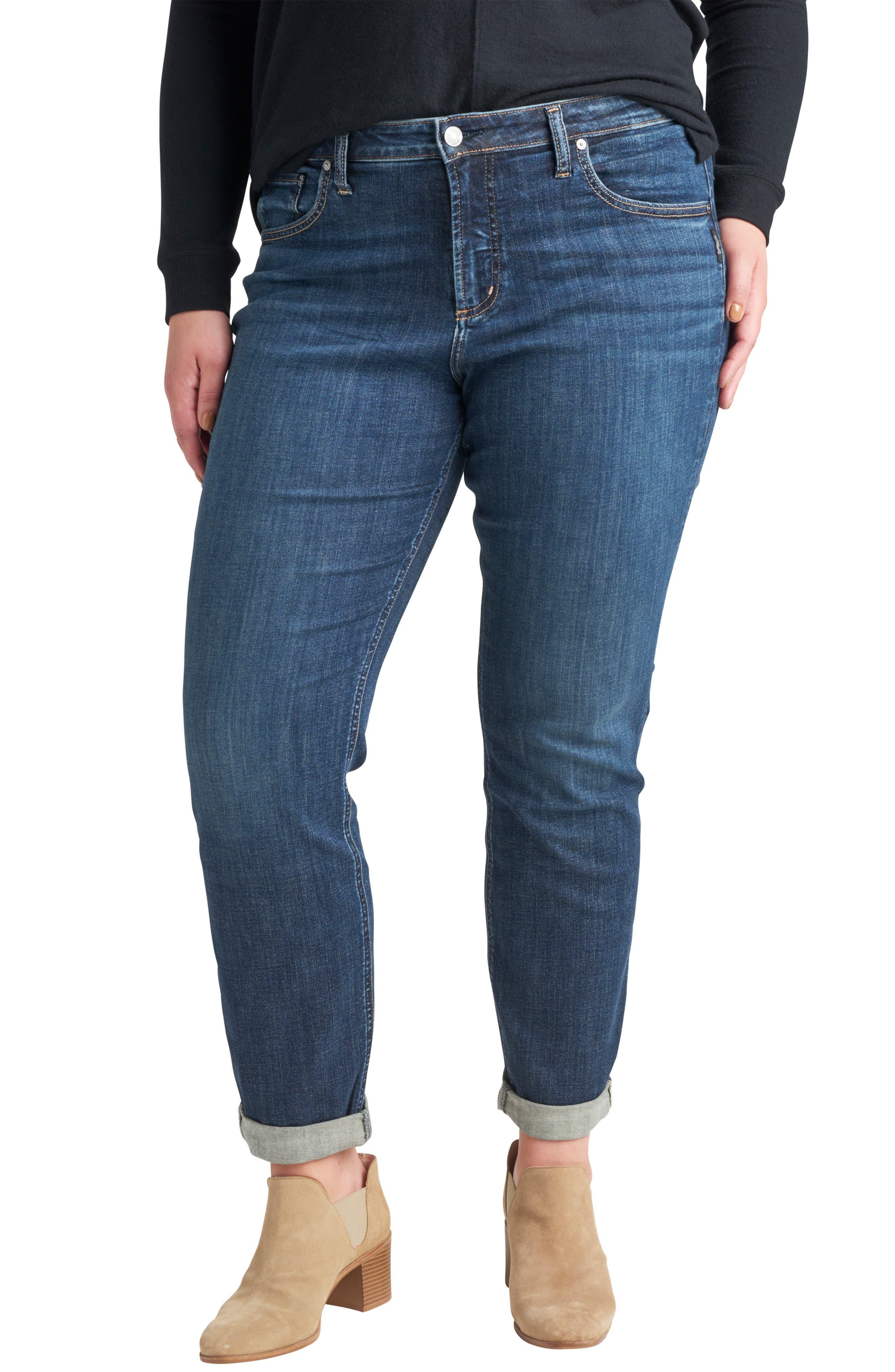 Silver Jeans Co. Beau Mid Rise Girlfriend Jeans in Blue Lyst