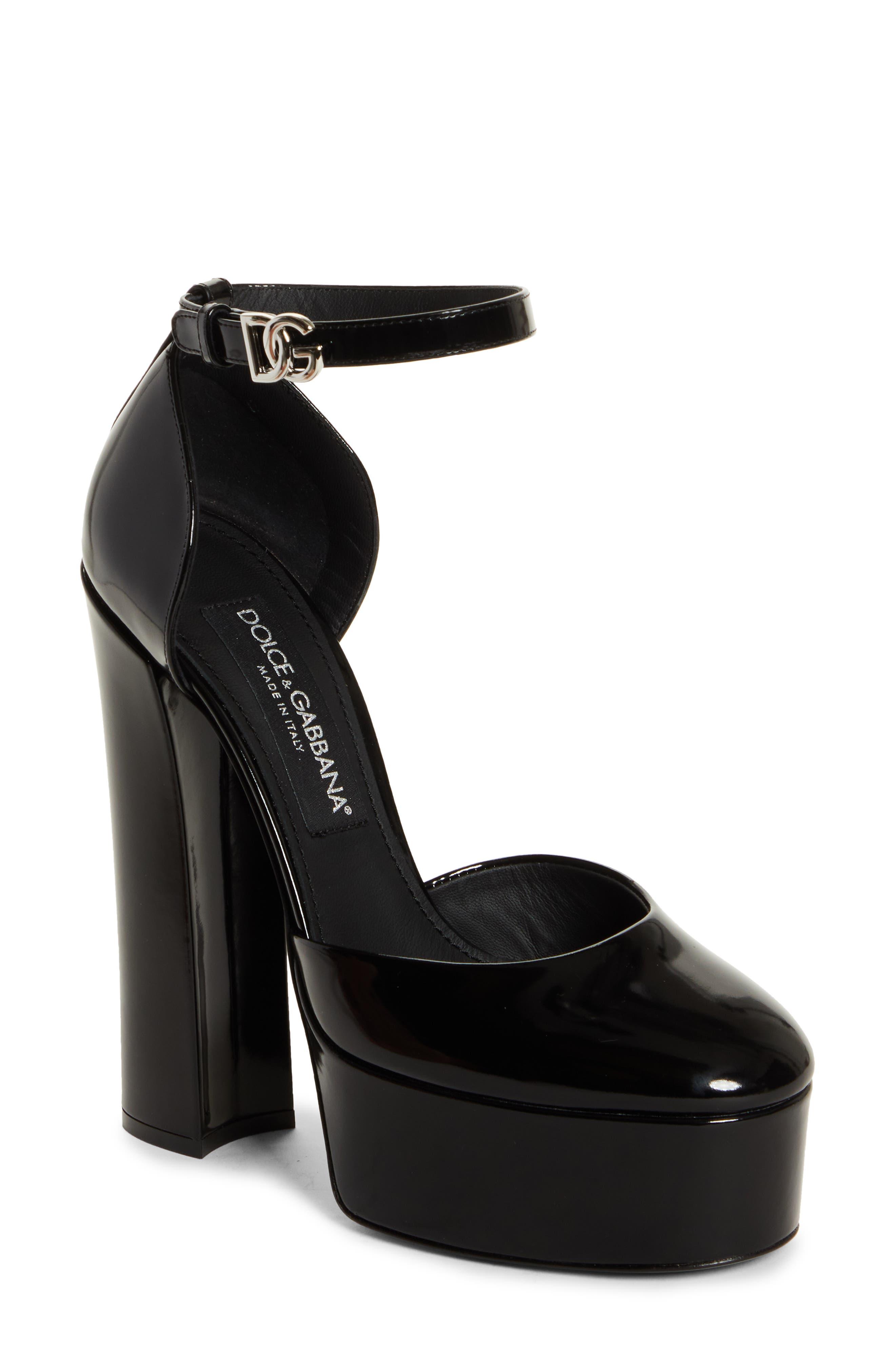 Dolce & Gabbana Ankle Strap D'orsay Platform Pump in Black | Lyst