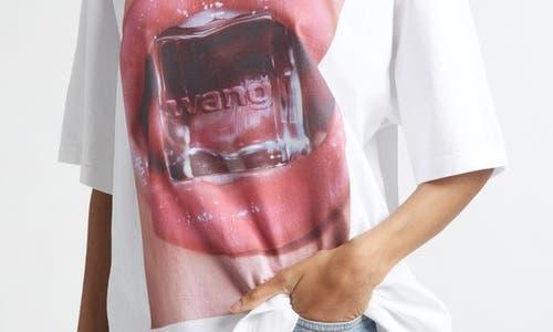 Alexander Wang Ice Cube Oversize Cotton Graphic T-Shirt in White