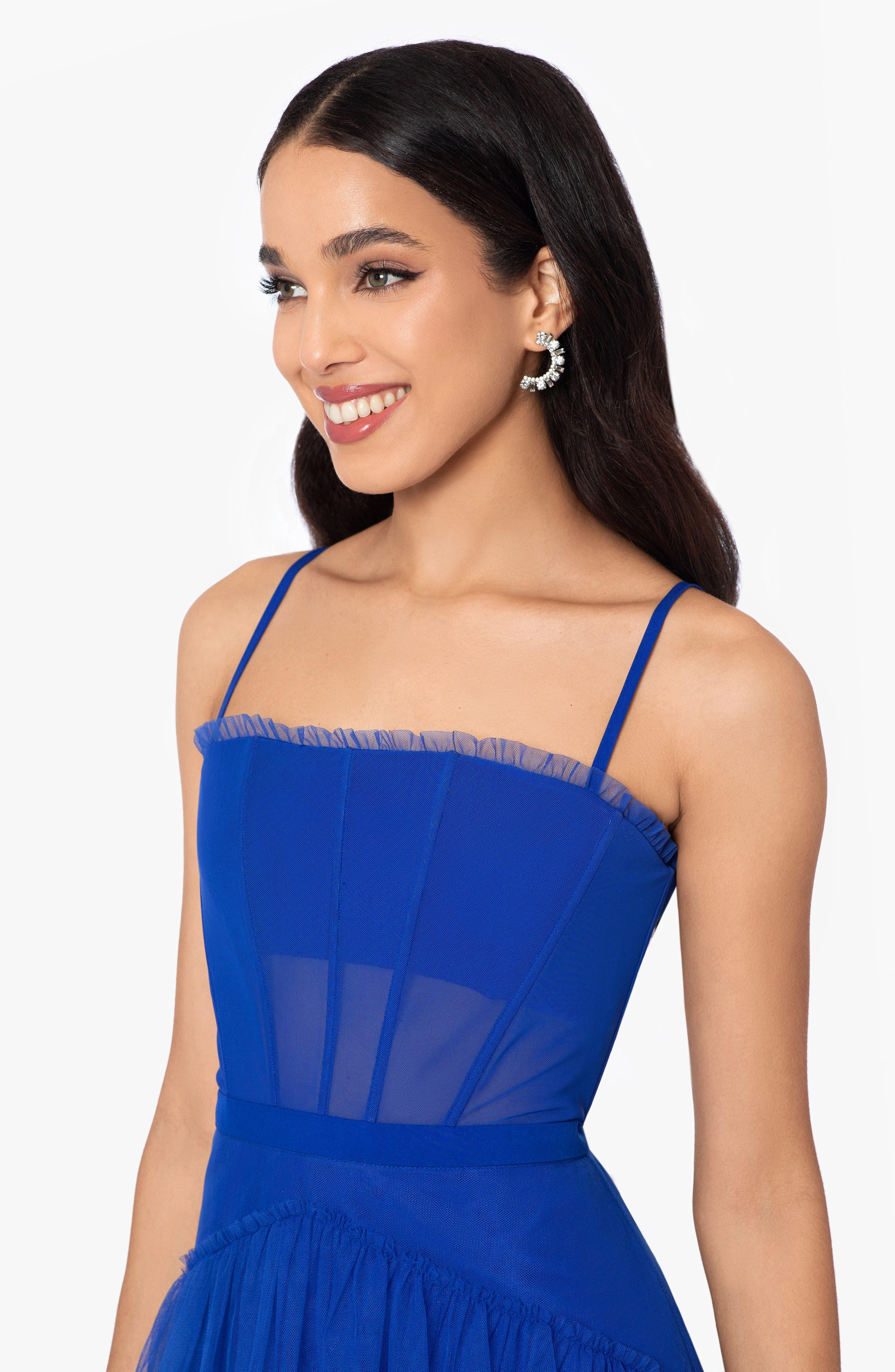 Betsy and adam royal blue dress sale