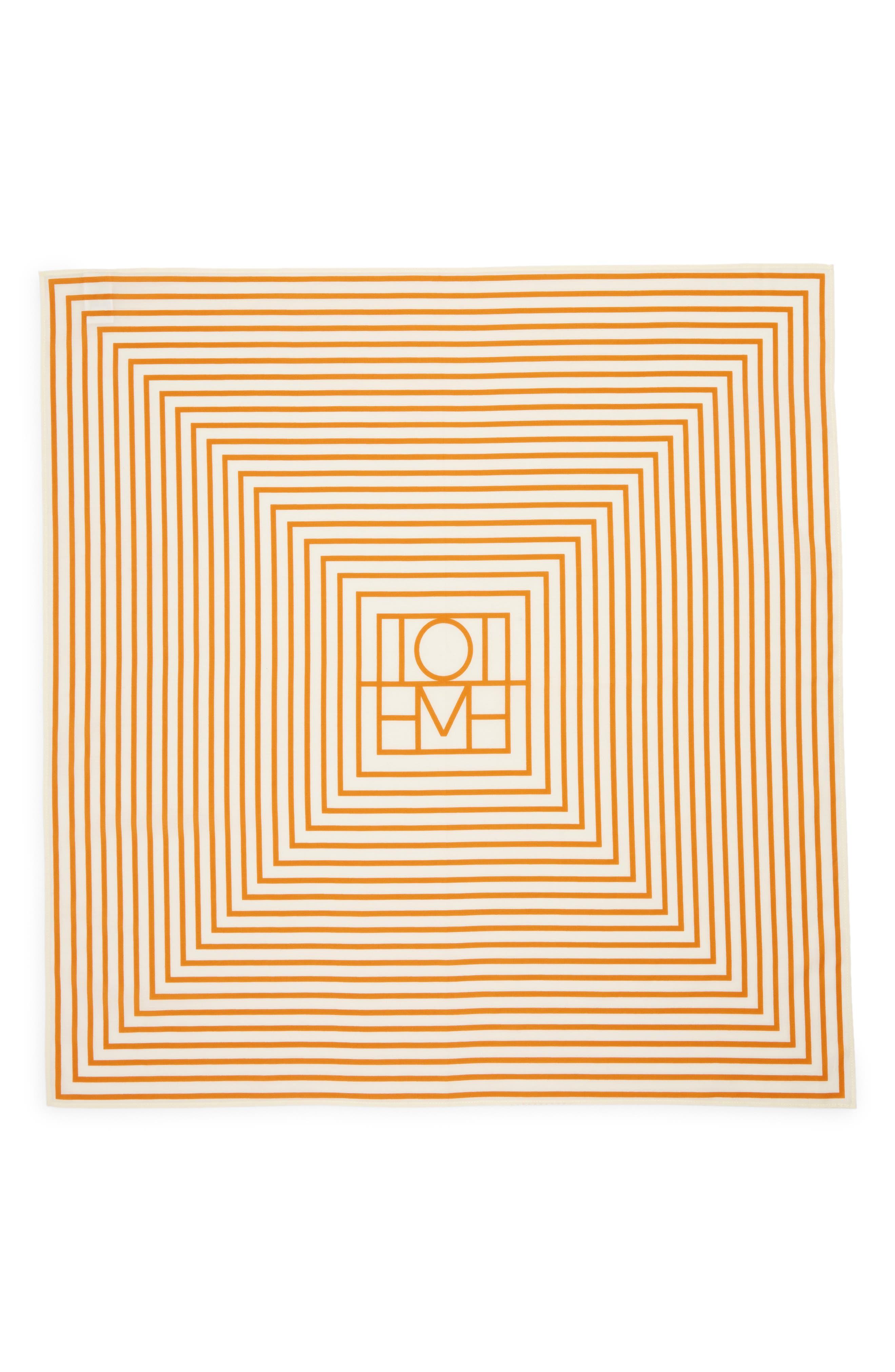 Totême Geometric Monogram Print Silk Scarf