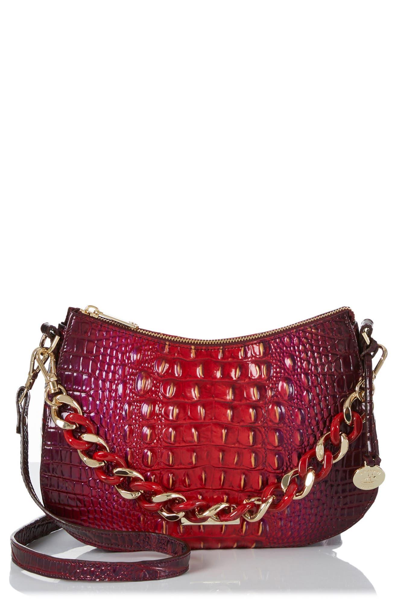 Brahmin Mod Shayna Croc Embossed Leather Crossbody Bag in Red Lyst