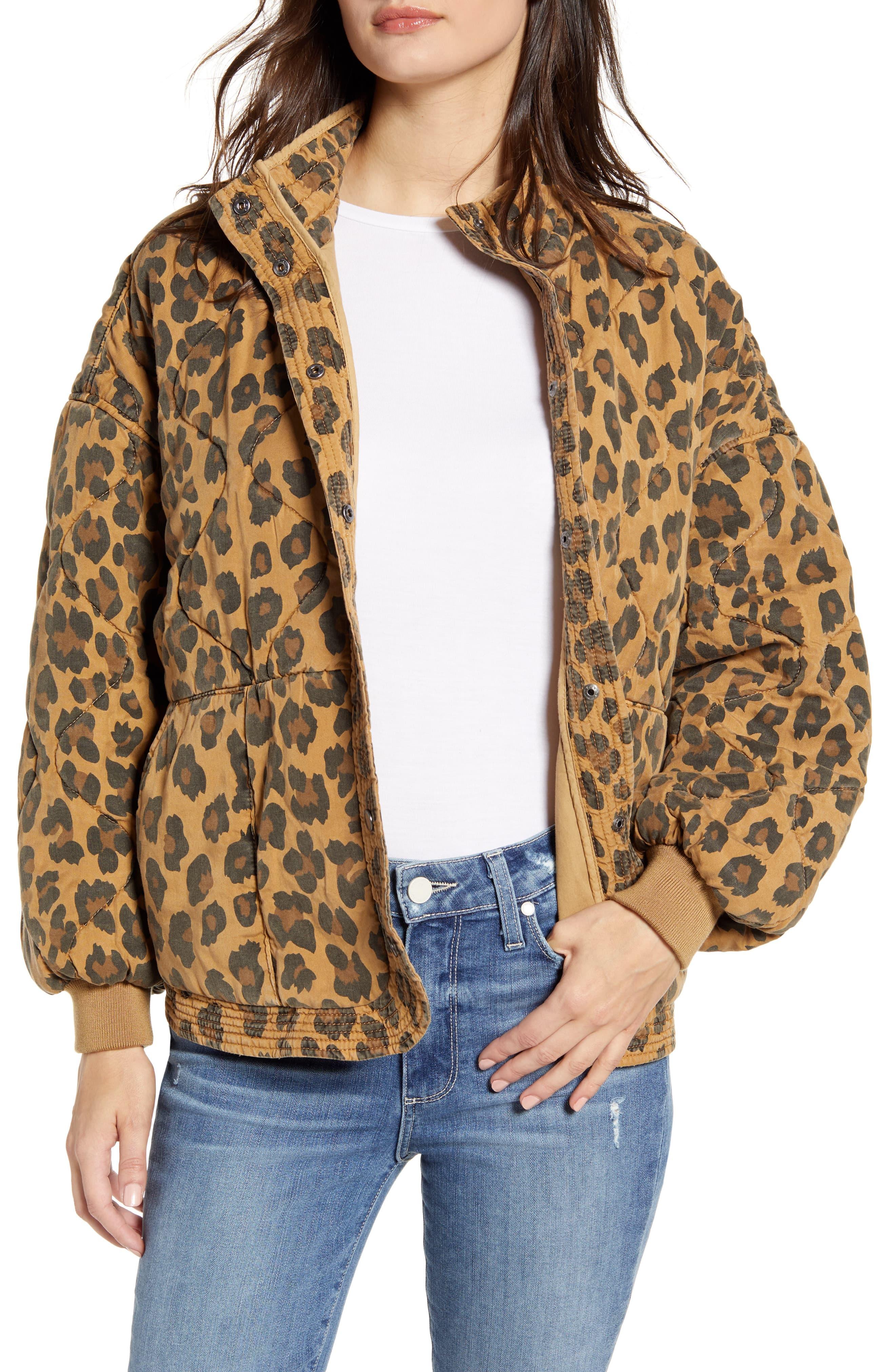 Blank NYC Leopard Print Quilted Jacket Lyst