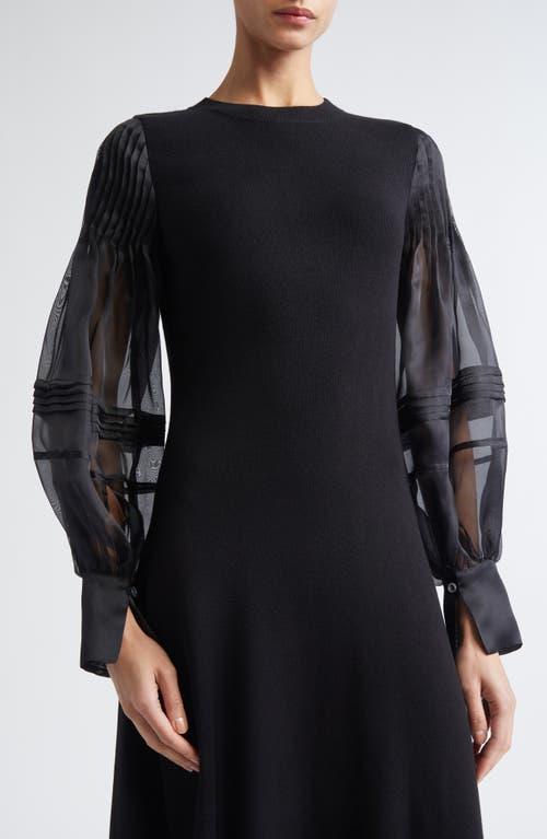 Altuzarra Carino Long Sleeve Silk Midi Dress in Black | Lyst