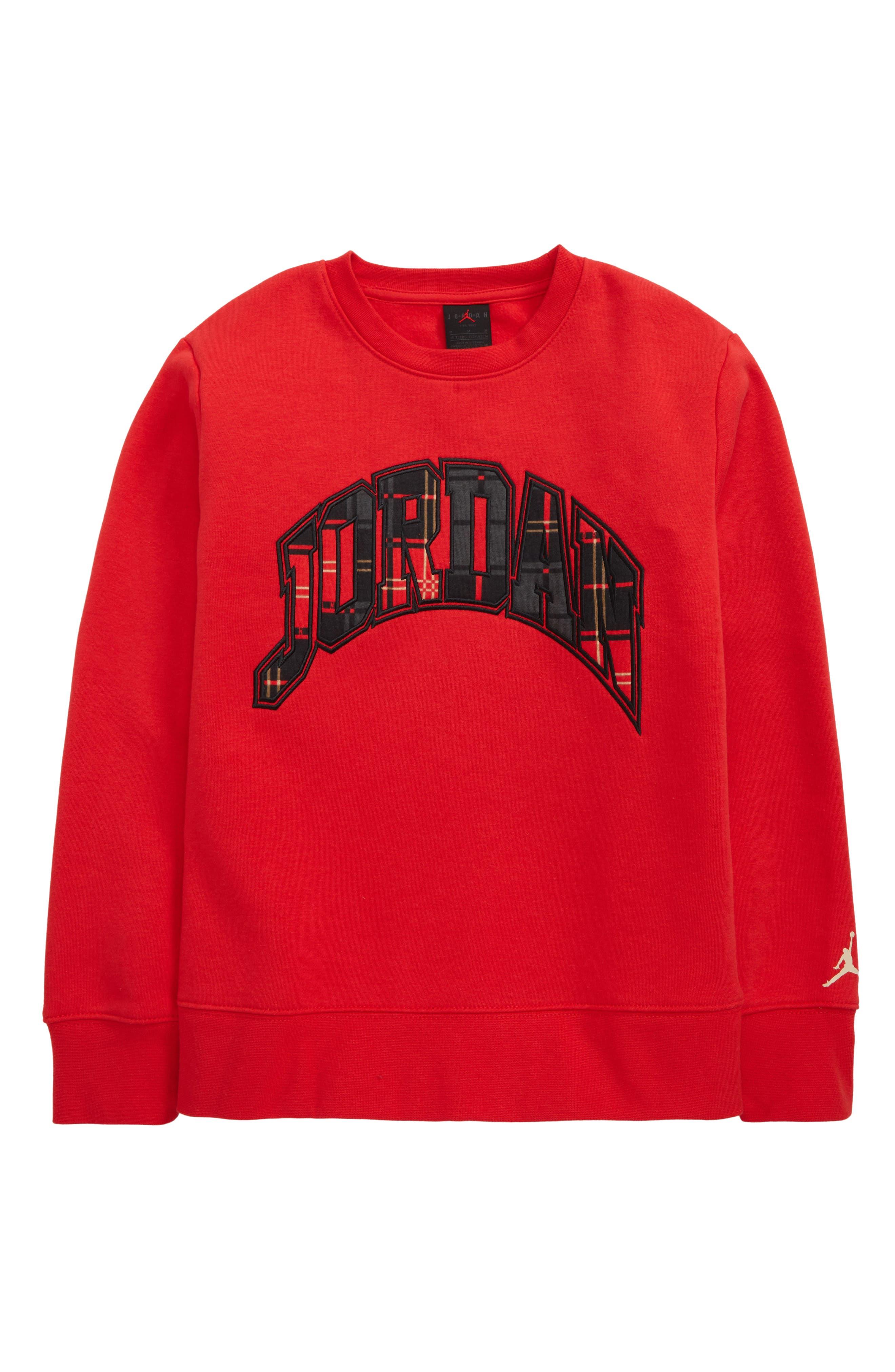 Nike Kids' Jdb Essentials Plaid Appliqué Crewneck Sweatshirt in Red for Men  | Lyst