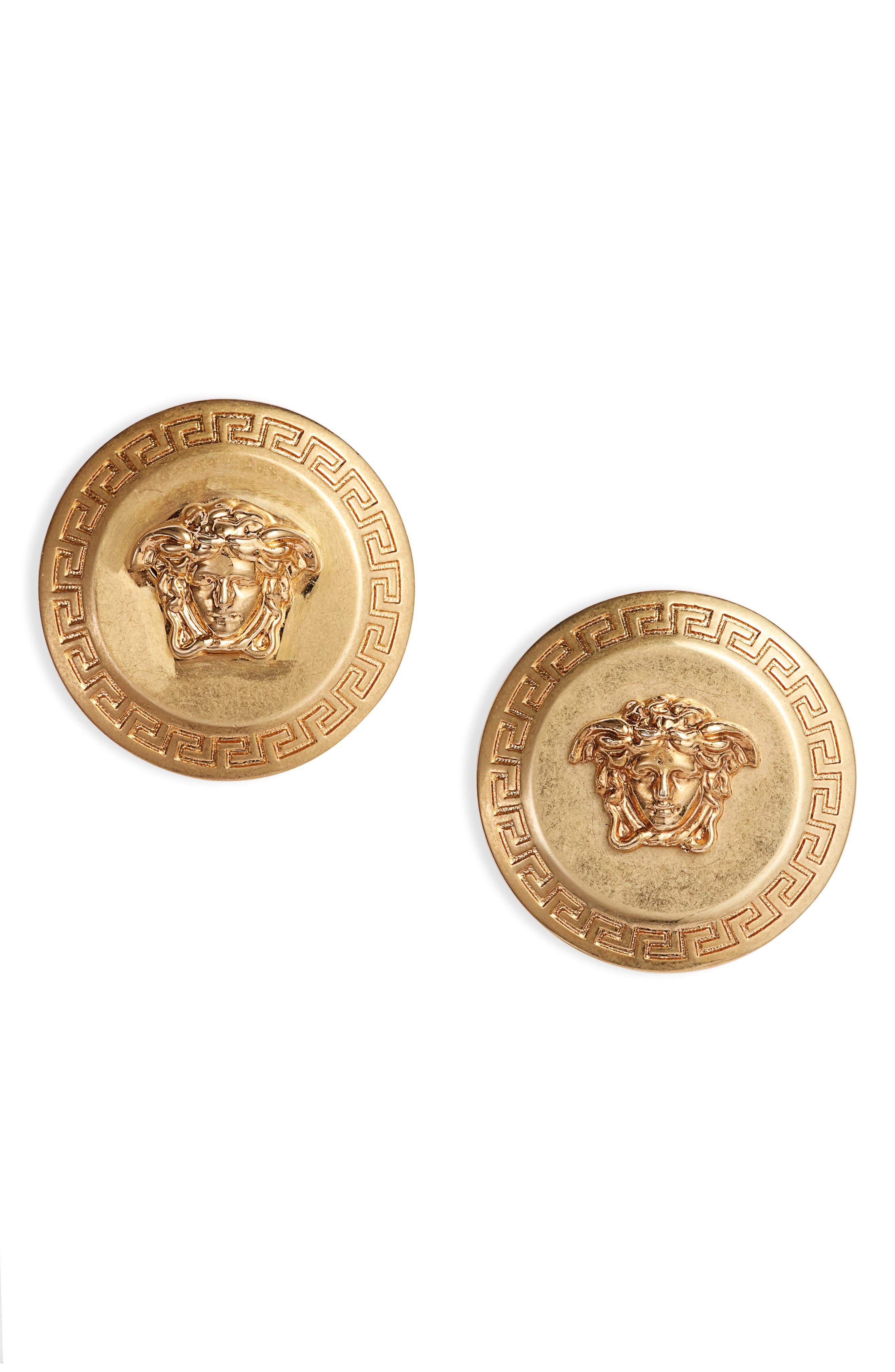 Versace Medusa Stud Earrings in Metallic Lyst