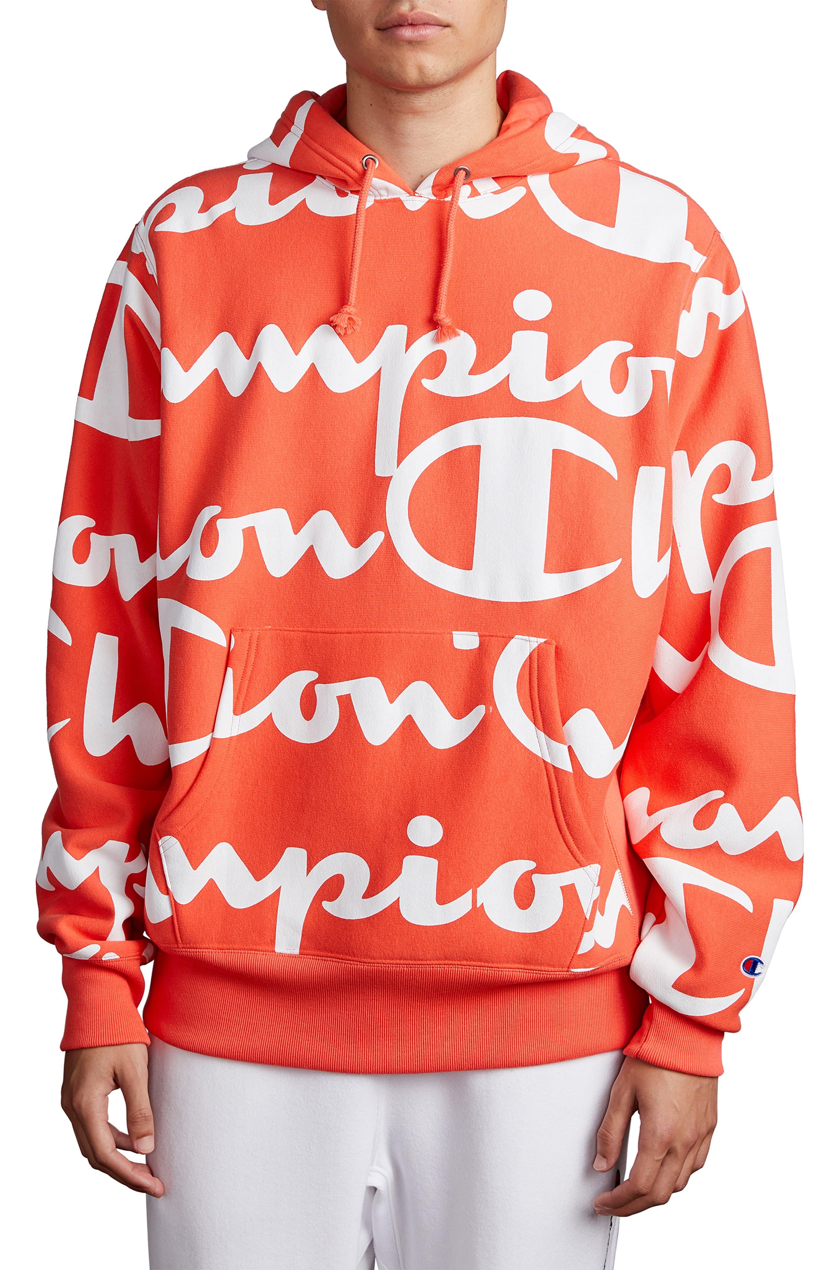 champions hoodie orange