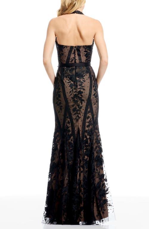 strapless open back dress Dress The Population Jordan Sequin Gown - Blue