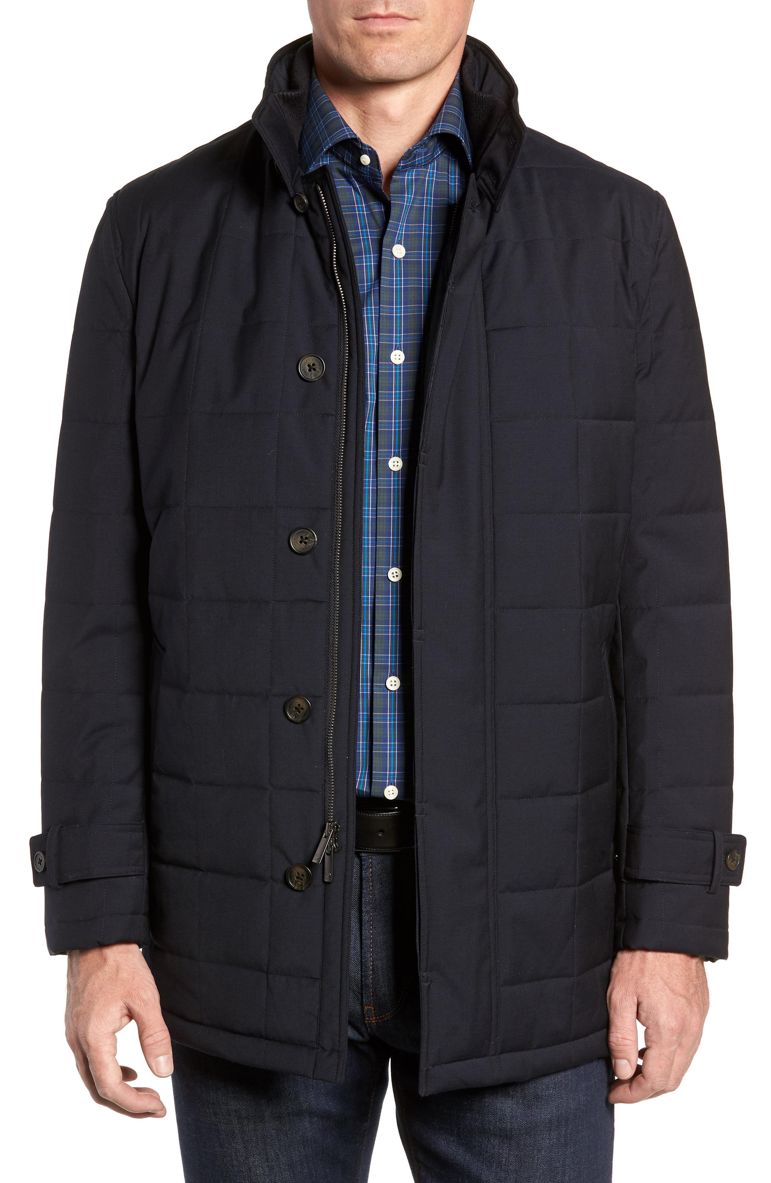 Cardinal Of Canada Wool Quilted Car Coat in Navy (Blue) for Men - Save ...