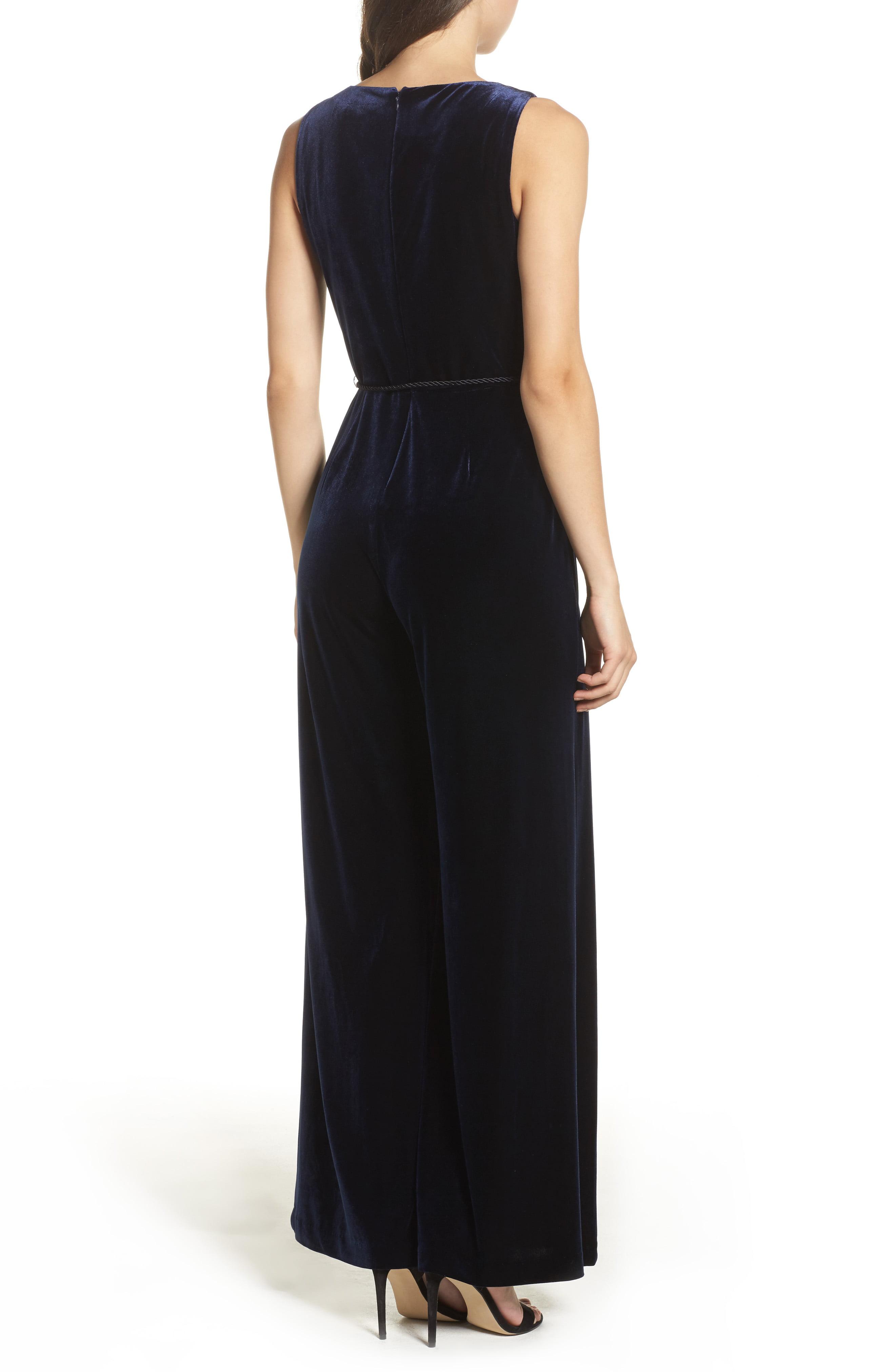 eliza j velvet bodice jumpsuit