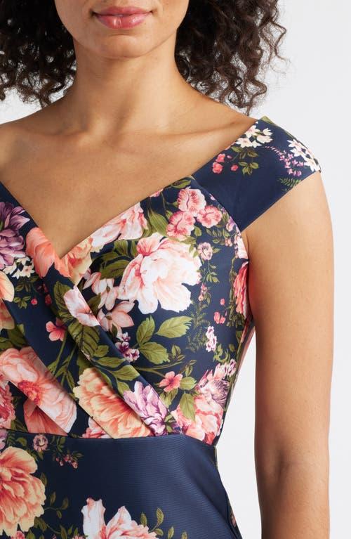 Eliza J Floral Print Scuba Sheath Dress in Blue | Lyst Eliza J Floral Print Scuba Sheath Dress in Blue | Lyst