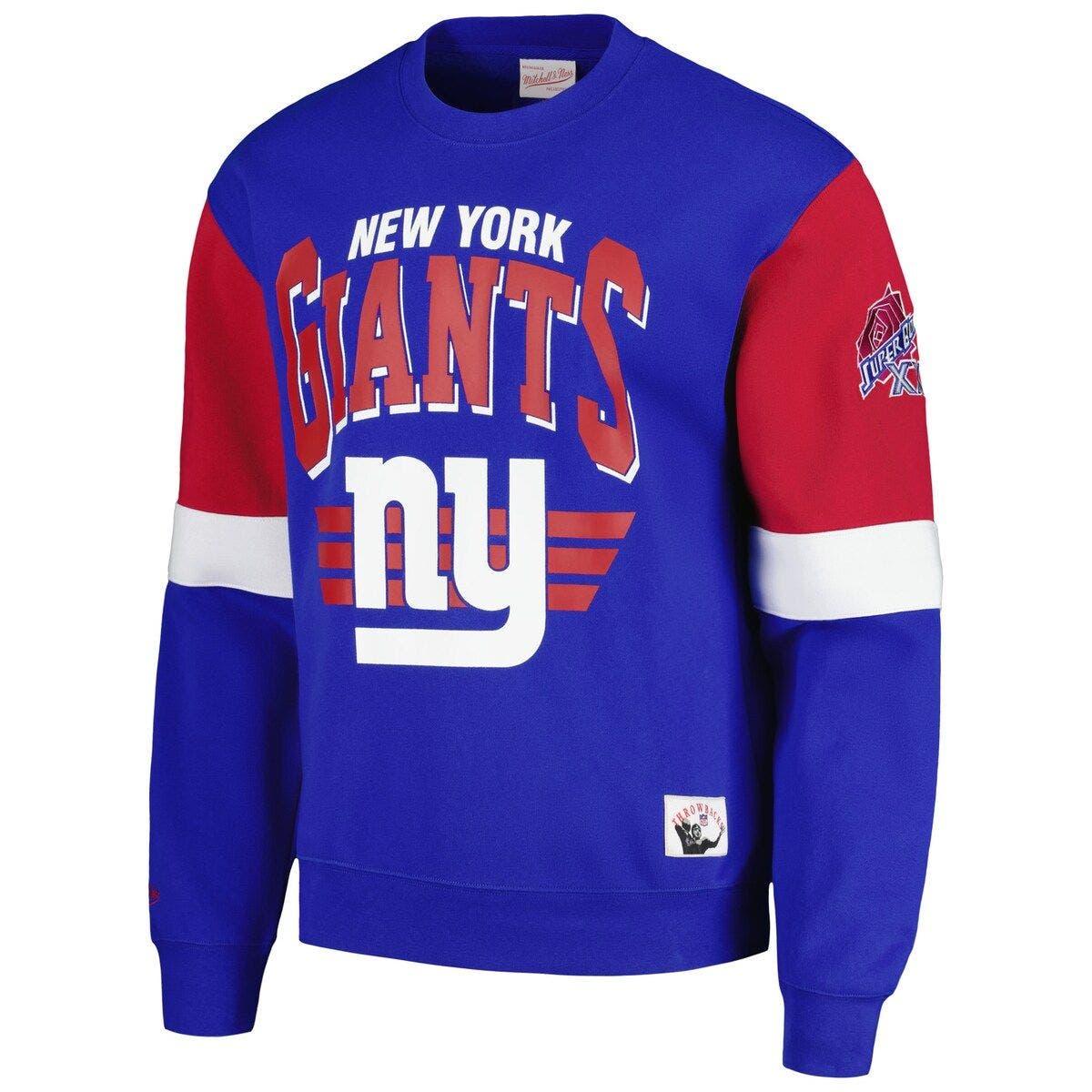 Men's Mitchell & Ness Heathered Gray New York Giants Big & Tall Allover  Print Pullover Sweatshirt