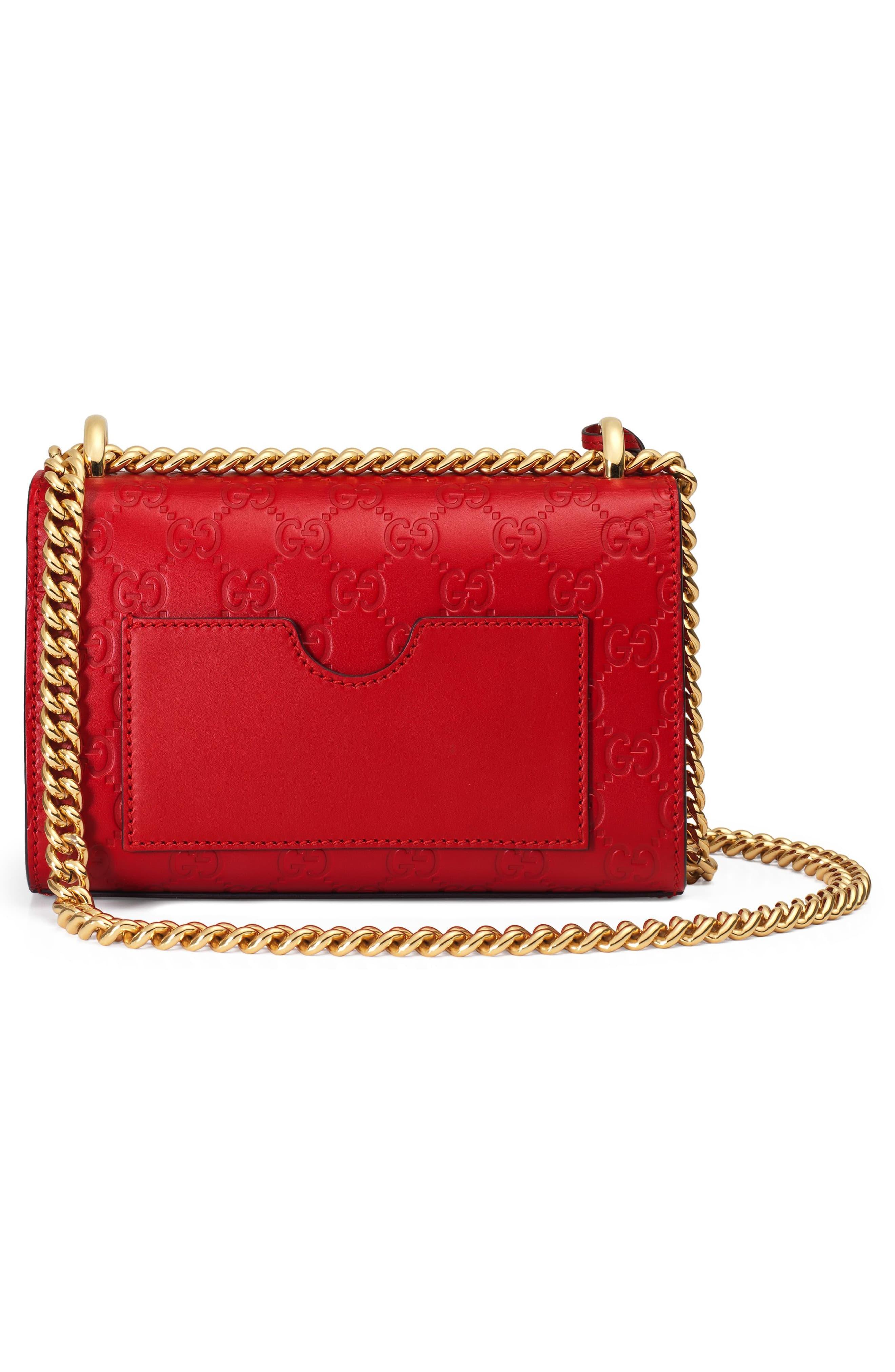 Gucci Linea C Leather Borsa Padlock Medium GG Shoulder Bag,Red/Pink, MSRP  $2,490