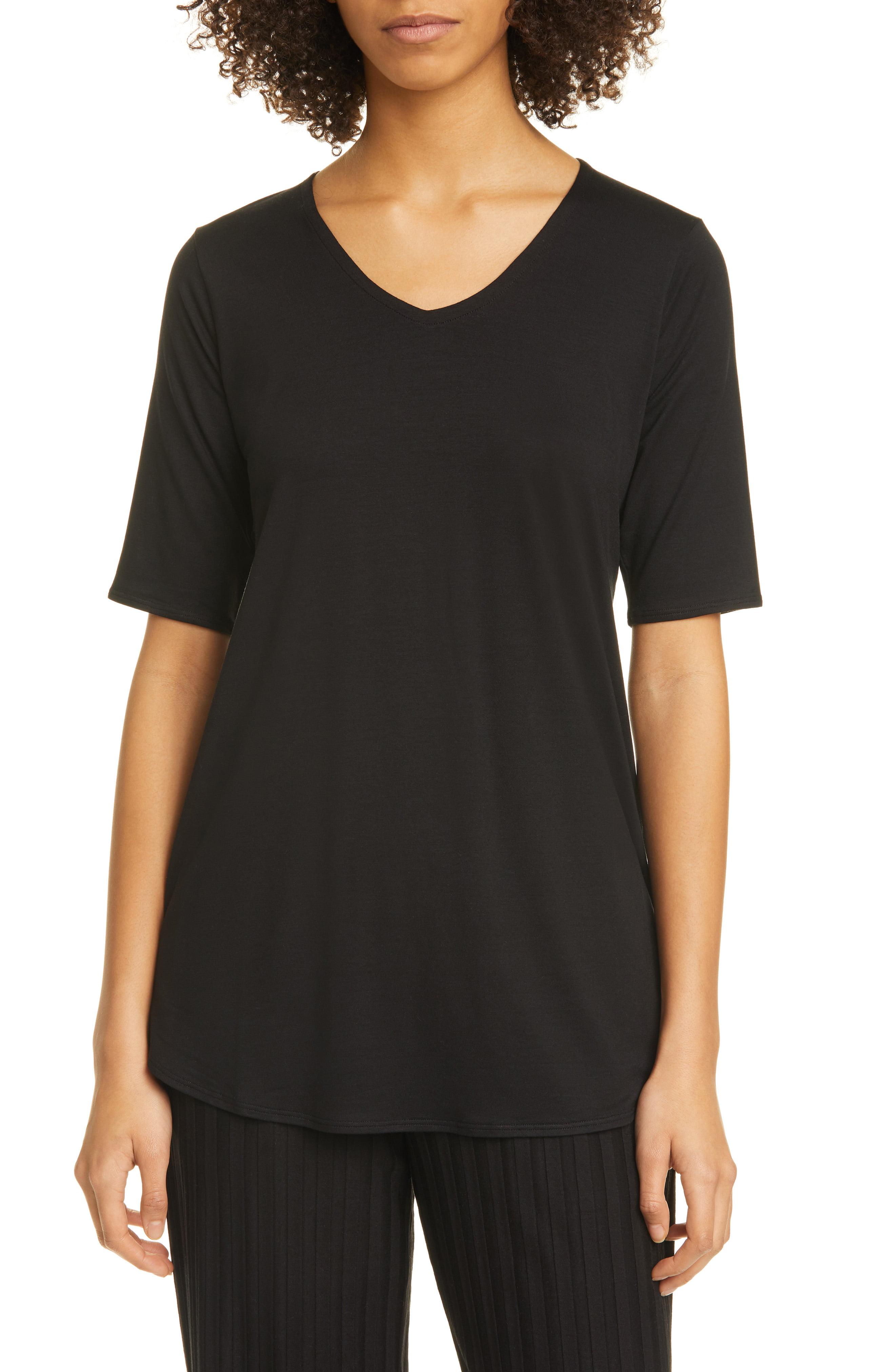 Eileen Fisher V-neck Tunic Top in Black - Save 21% - Lyst