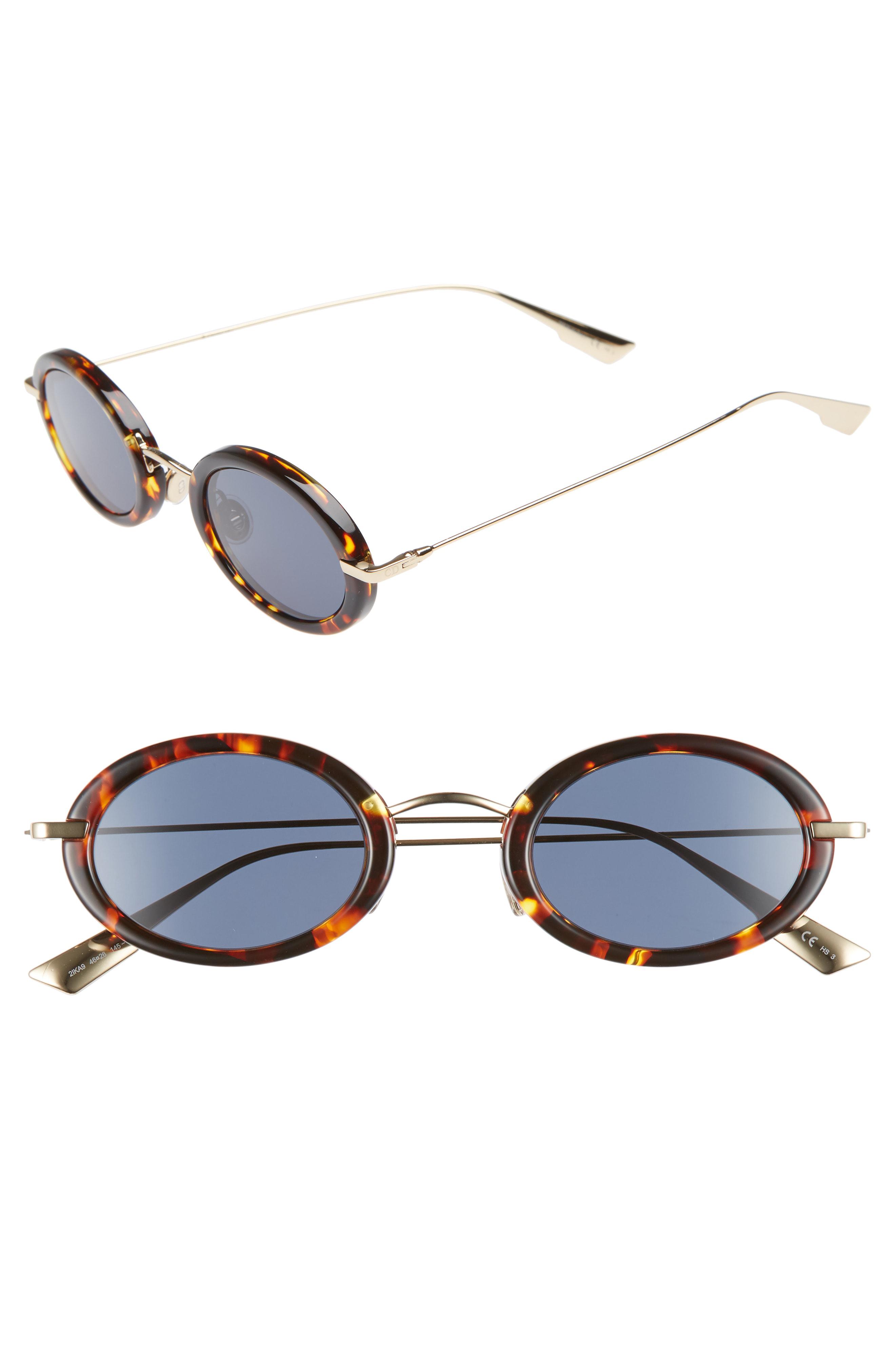Dior Christian Hypnotic2 46mm Round Sunglasses Havana/ Gold in