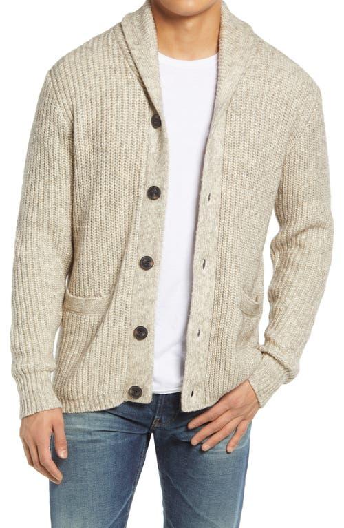 Schott NYC Shawl Collar Cardigan in Khaki