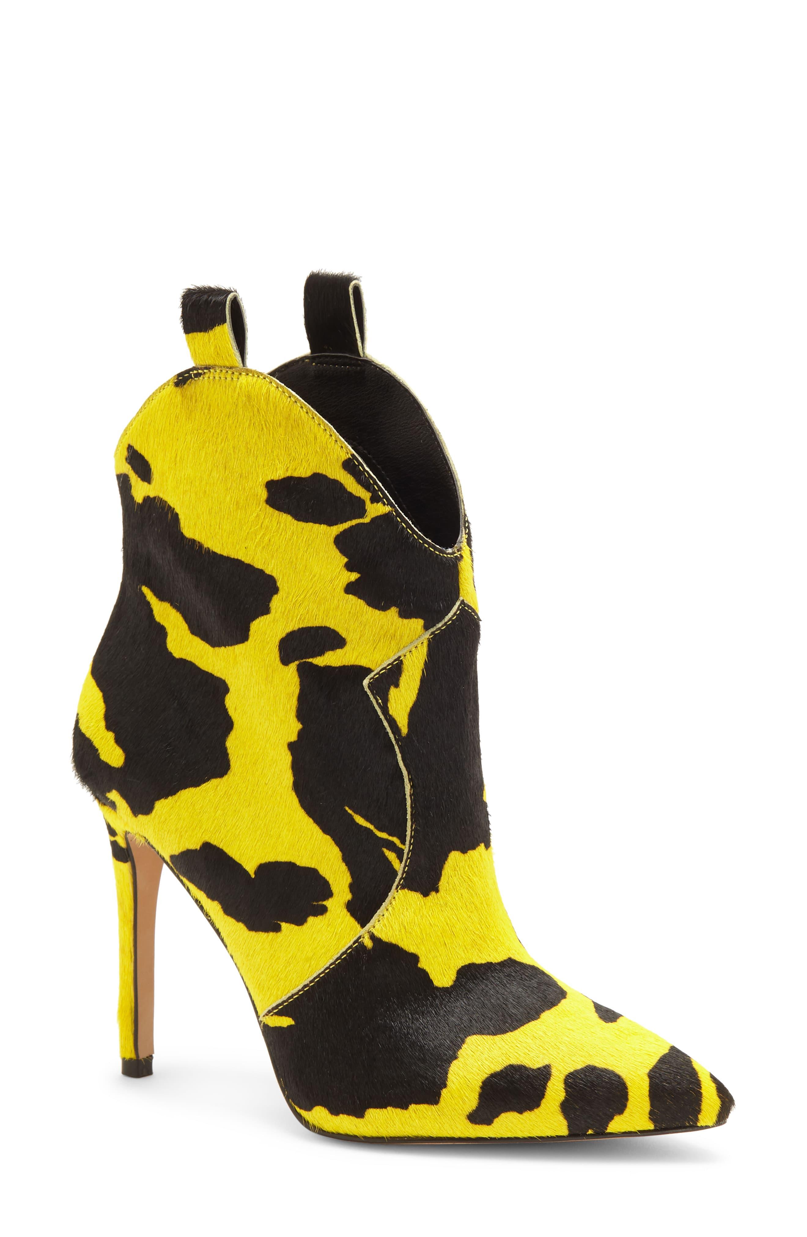Western Bootie in Bright Yellow 