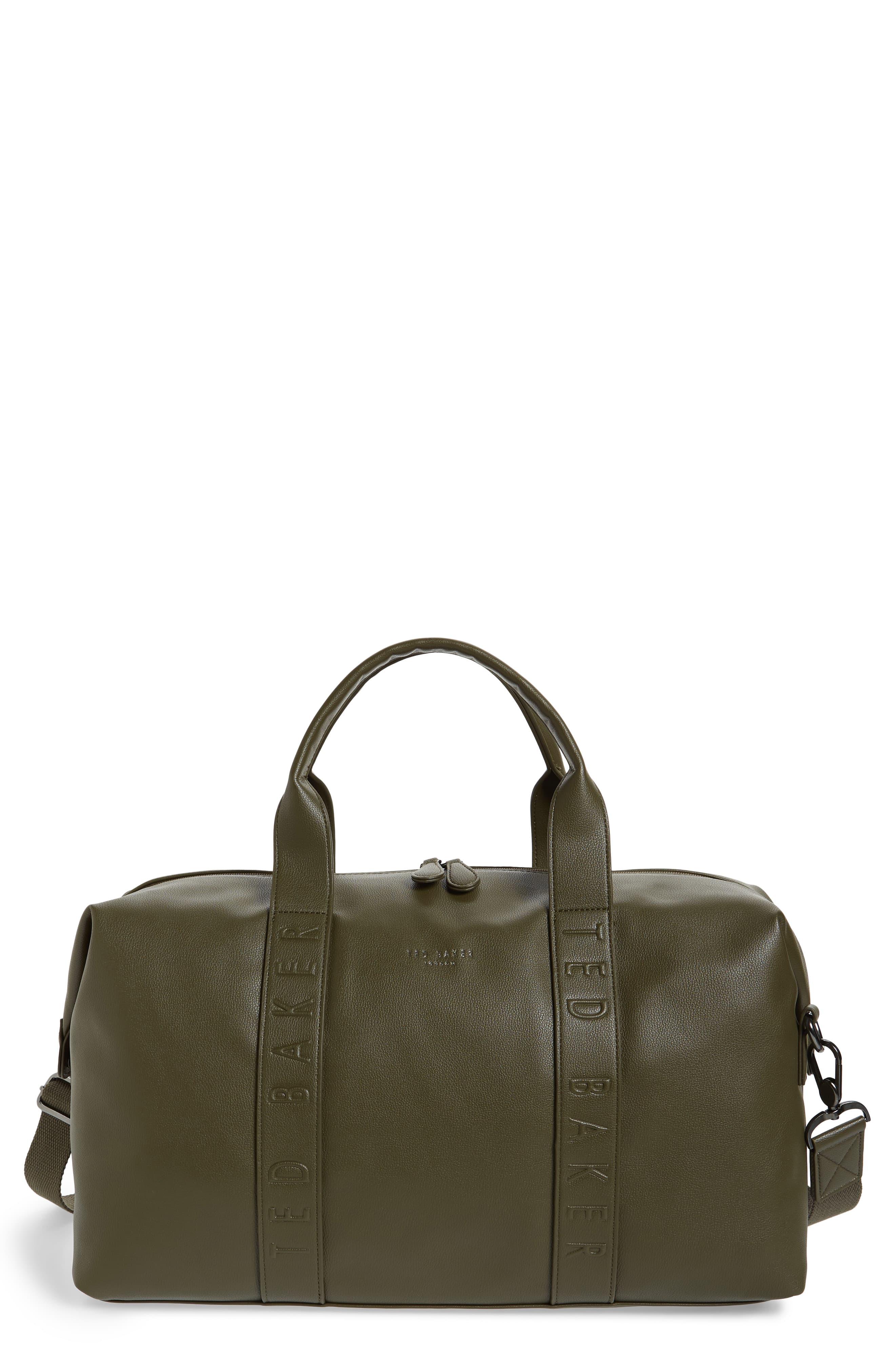 Ted Baker Hungar Faux Leather Duffle Bag in Green for Men Lyst