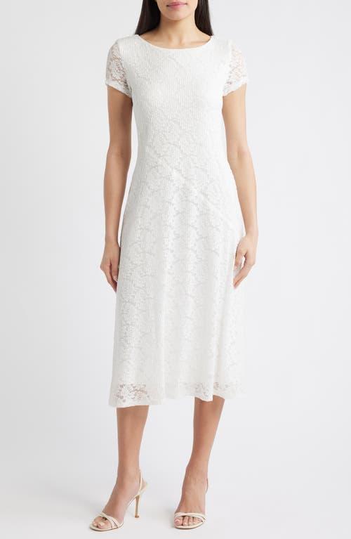 knee length dresses for ladies Connected Women's Lace Short-Sleeve V-Neck Dress MSRP $99  DGFOutlet