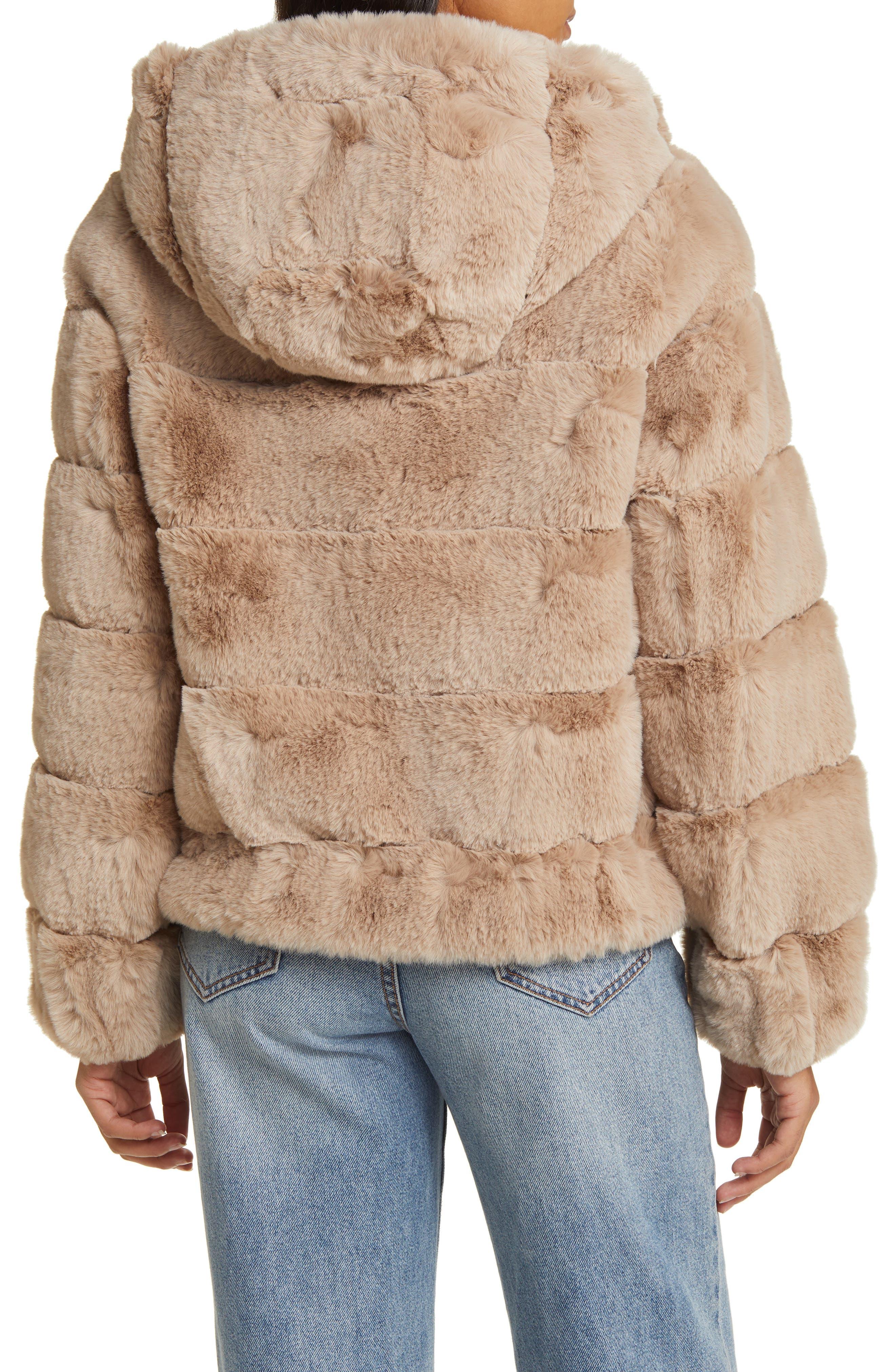 BCBGMAXAZRIA Faux Fur Quilted Jacket in Blue Lyst