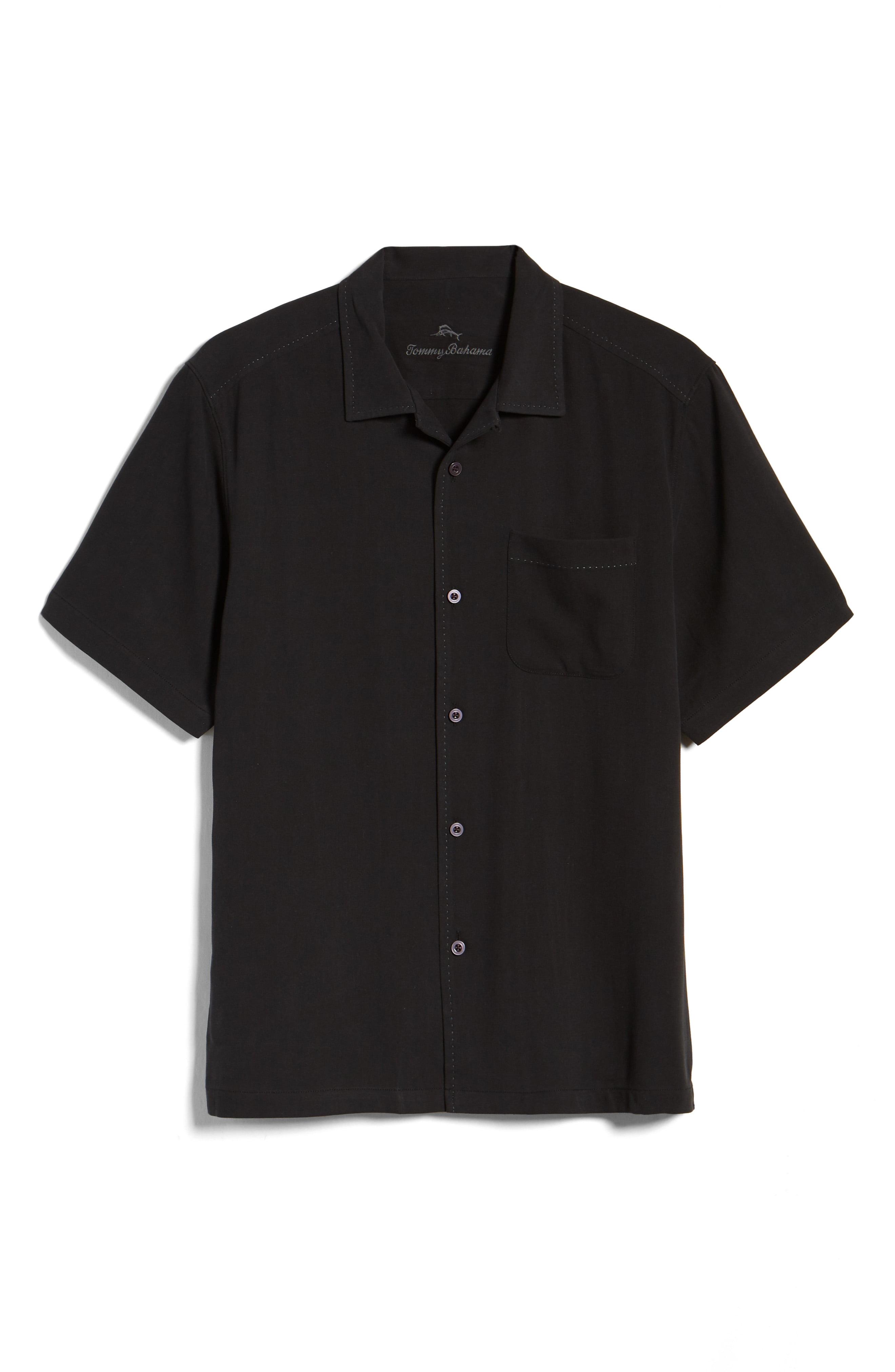 Tommy Bahama Herringbone Short Sleeve Silk Button-up Camp Shirt in ...