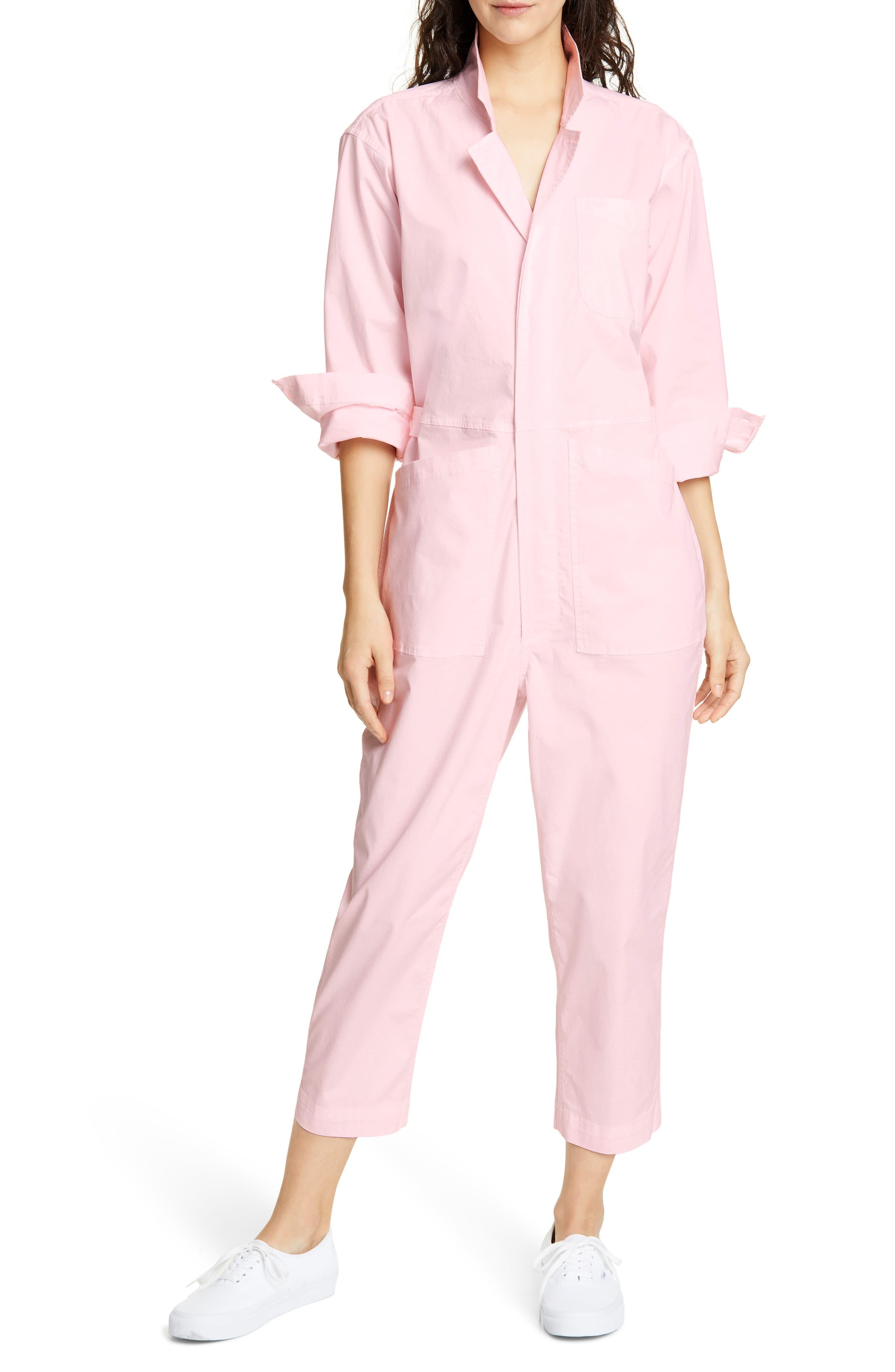 pink cotton jumpsuit