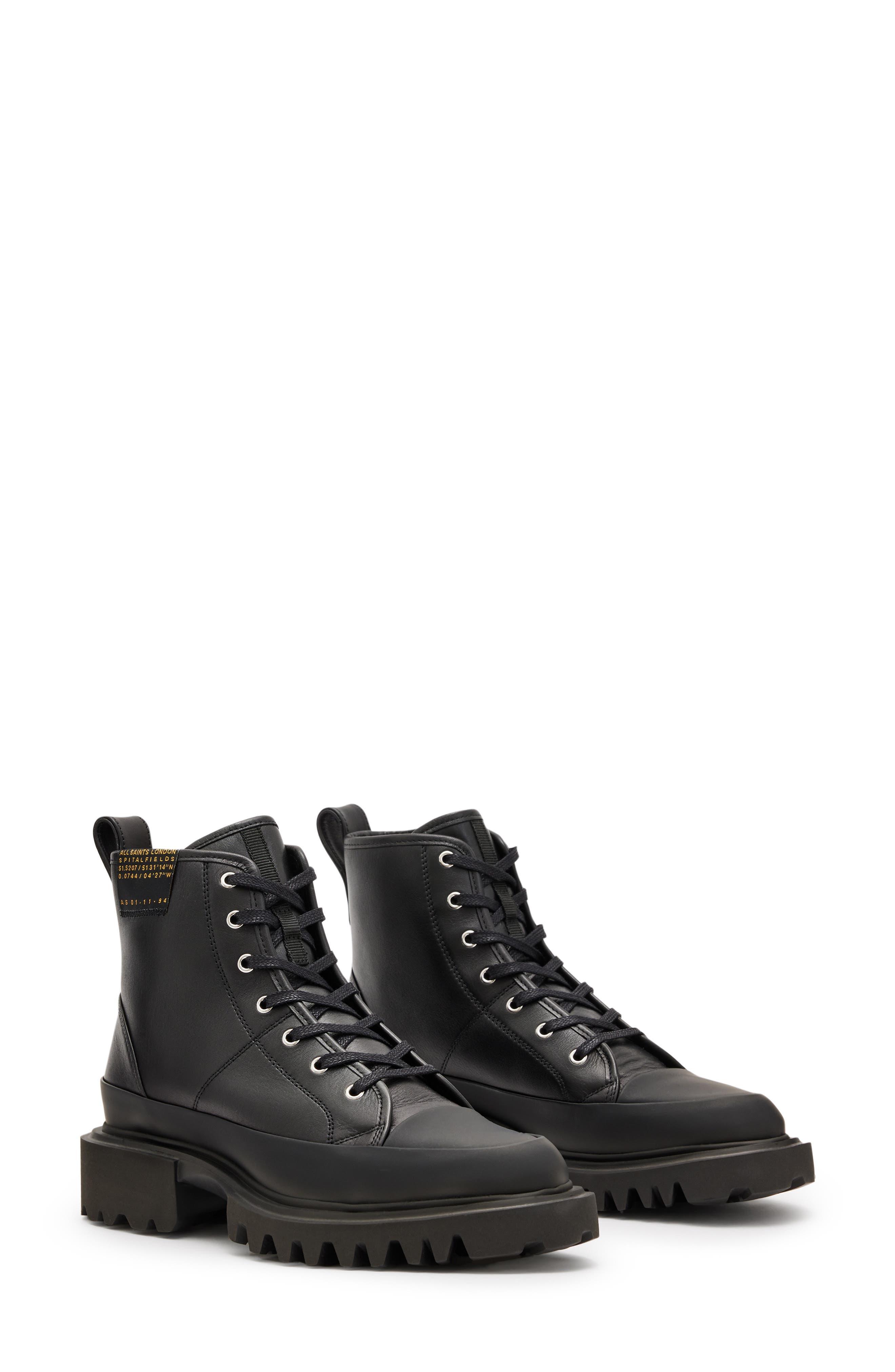 AllSaints Myla Combat Boot in Black Lyst