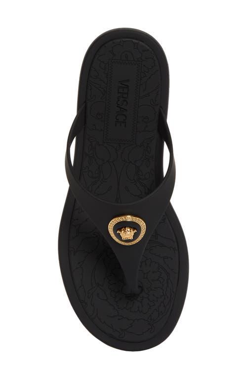 Versace Medusa Flip Flop in Black Lyst