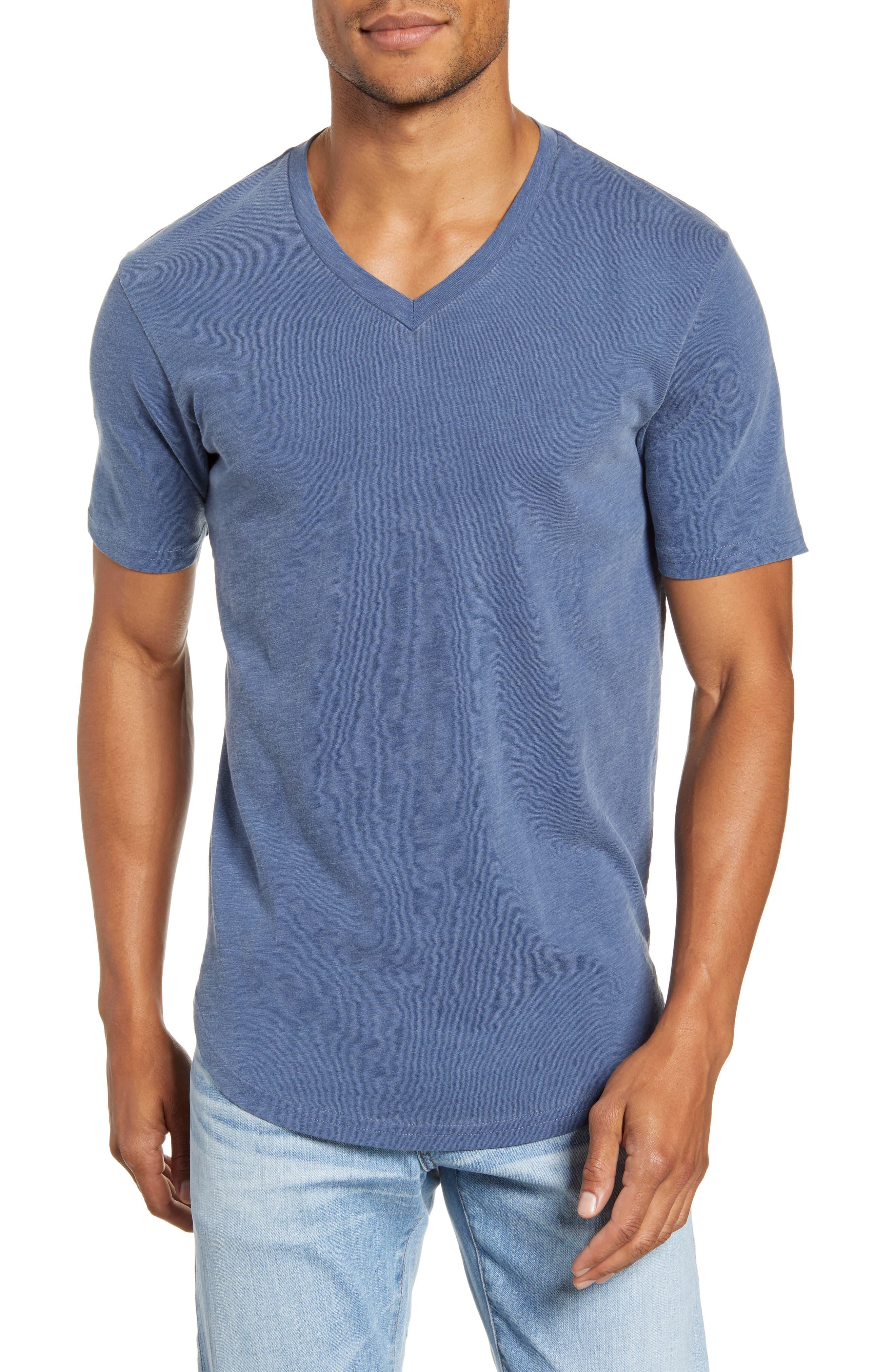 Goodlife Sun Faded Curved Hem Cotton Slub T-shirt in Blue for Men - Lyst