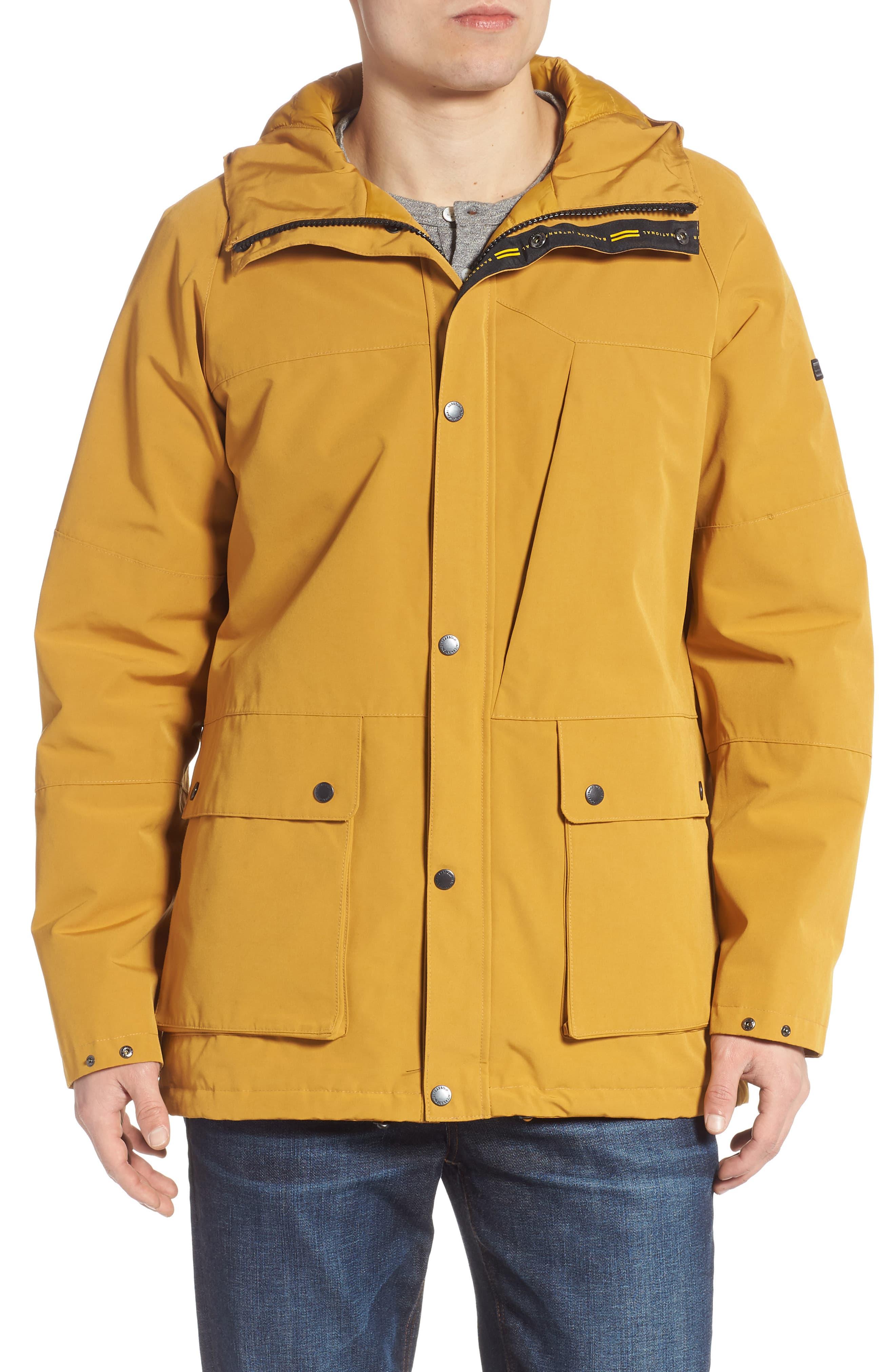 bright yellow waterproof jacket