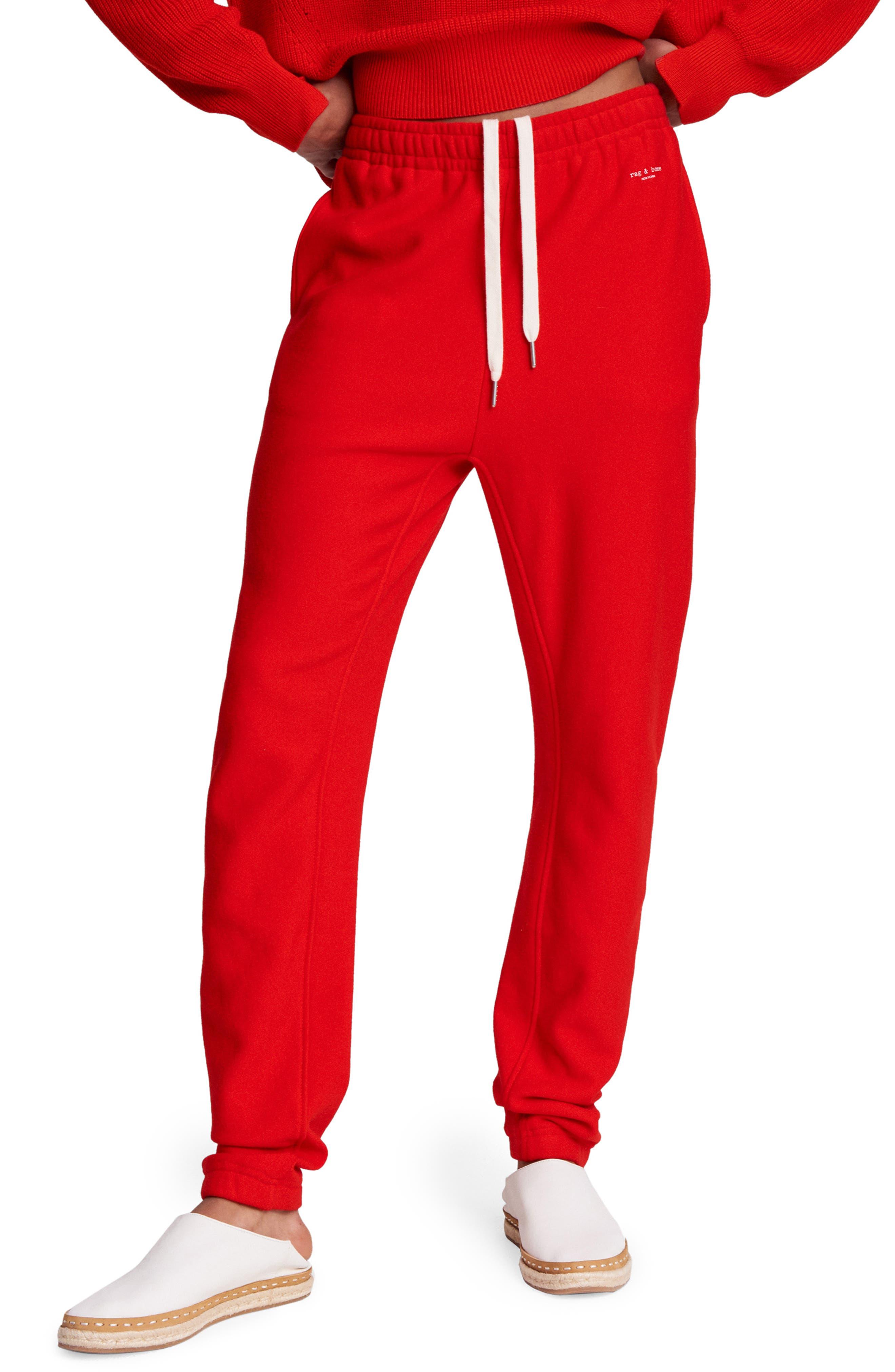 Rag & Bone City Terry Sweatpant Relaxed Fit Pant in Red | Lyst