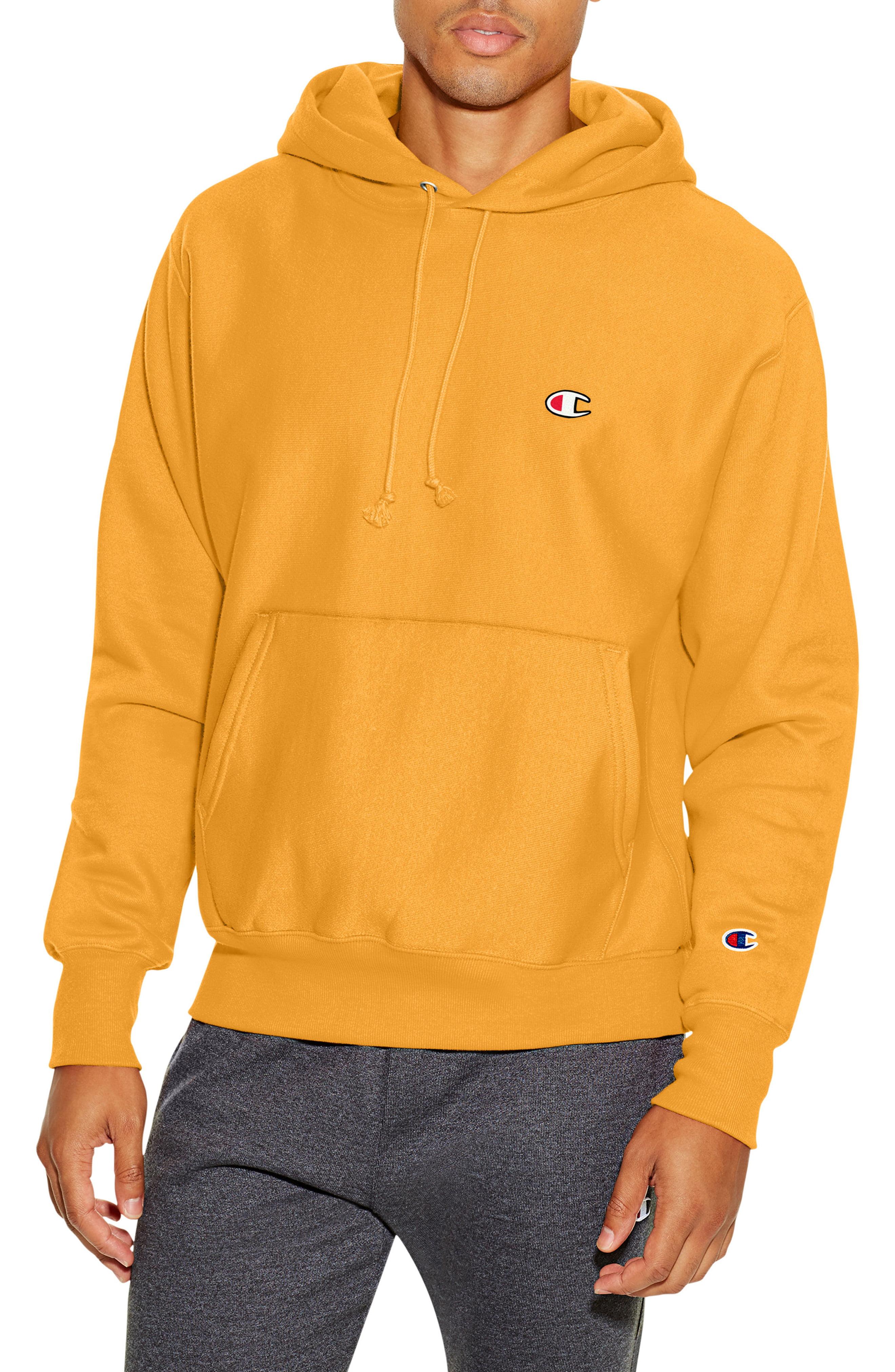 champion reverse weave gold pullover hoodie