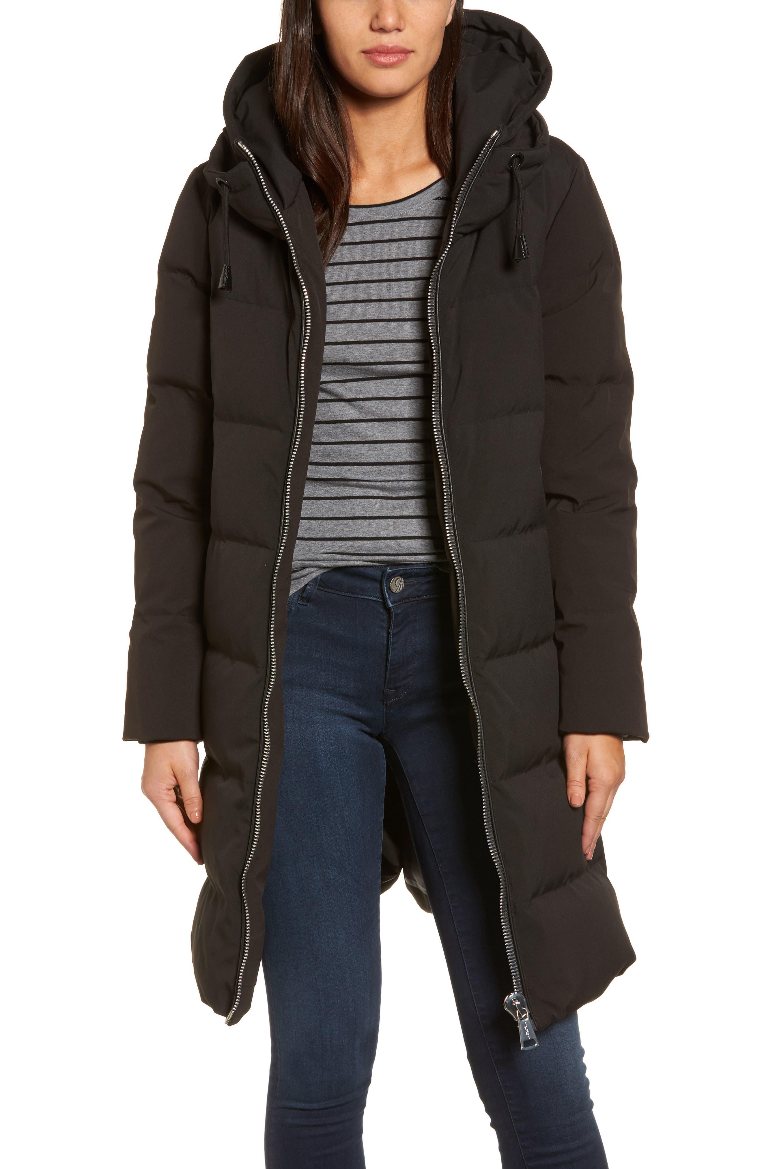 Donna Karan Dkny Channel Quilted Puffer Coat in Black | Lyst