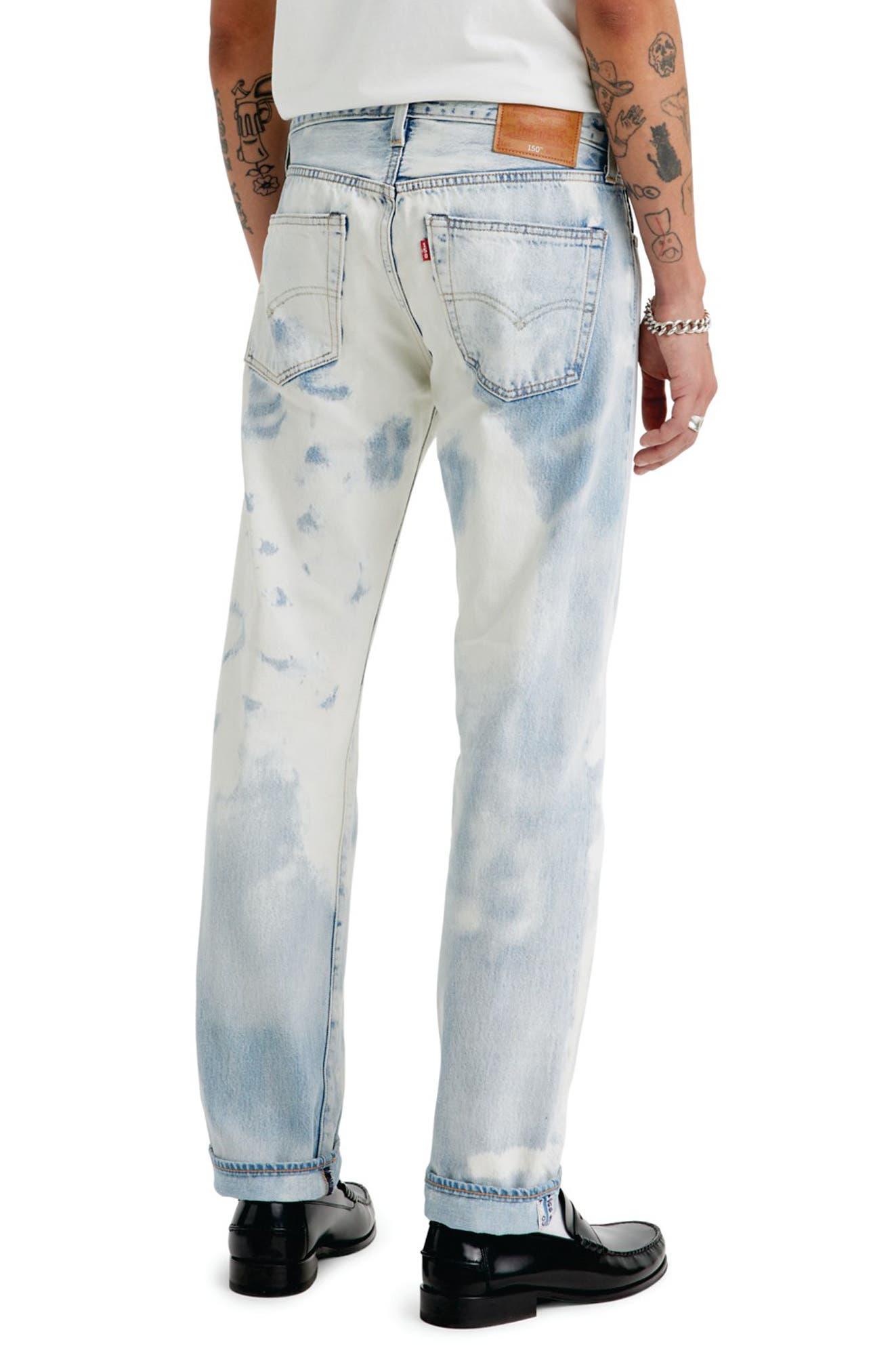 Levi's 501® Bleached Original Fit Straight Leg Selvedge Jeans in Blue for  Men