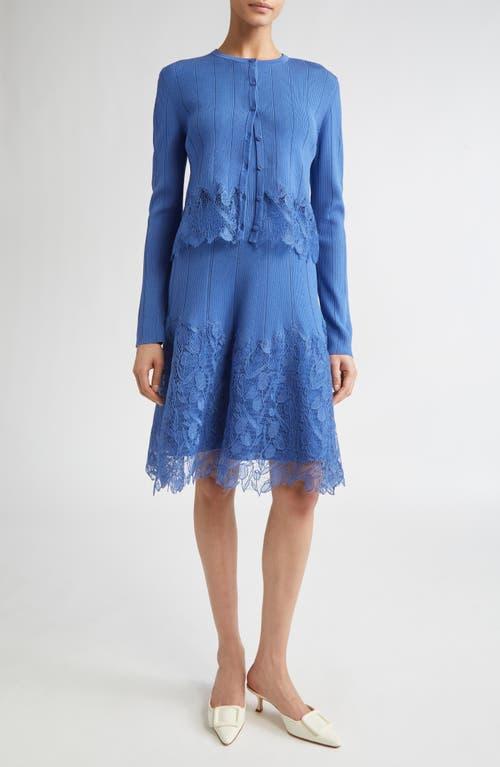 Lela Rose Lace Trim Sleeveless Rib Dress in Blue Lyst