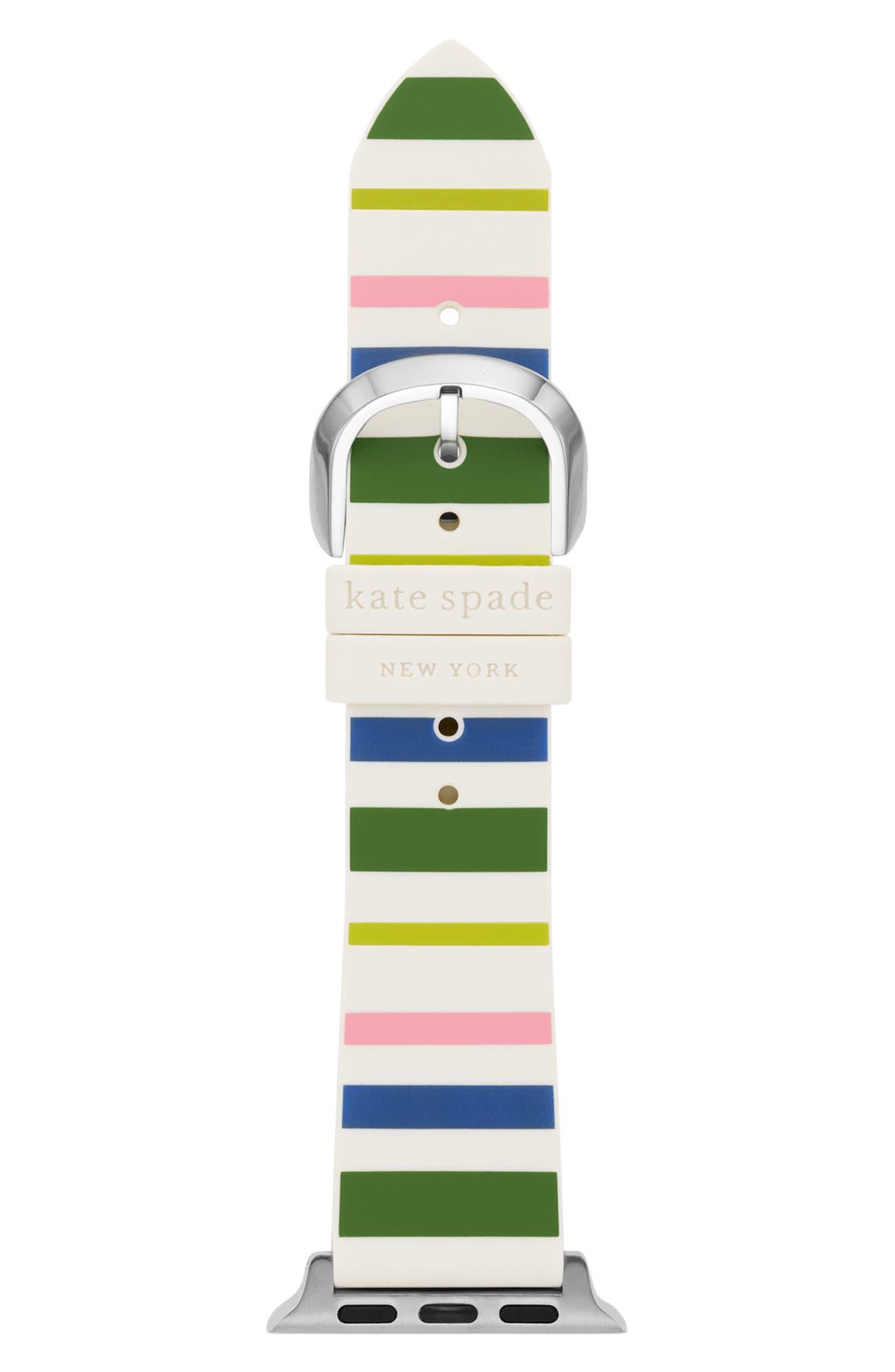 Kate Spade Apple Watch® Or Samsung Galaxy Watch® Stripe Silicone Watchband  in White | Lyst