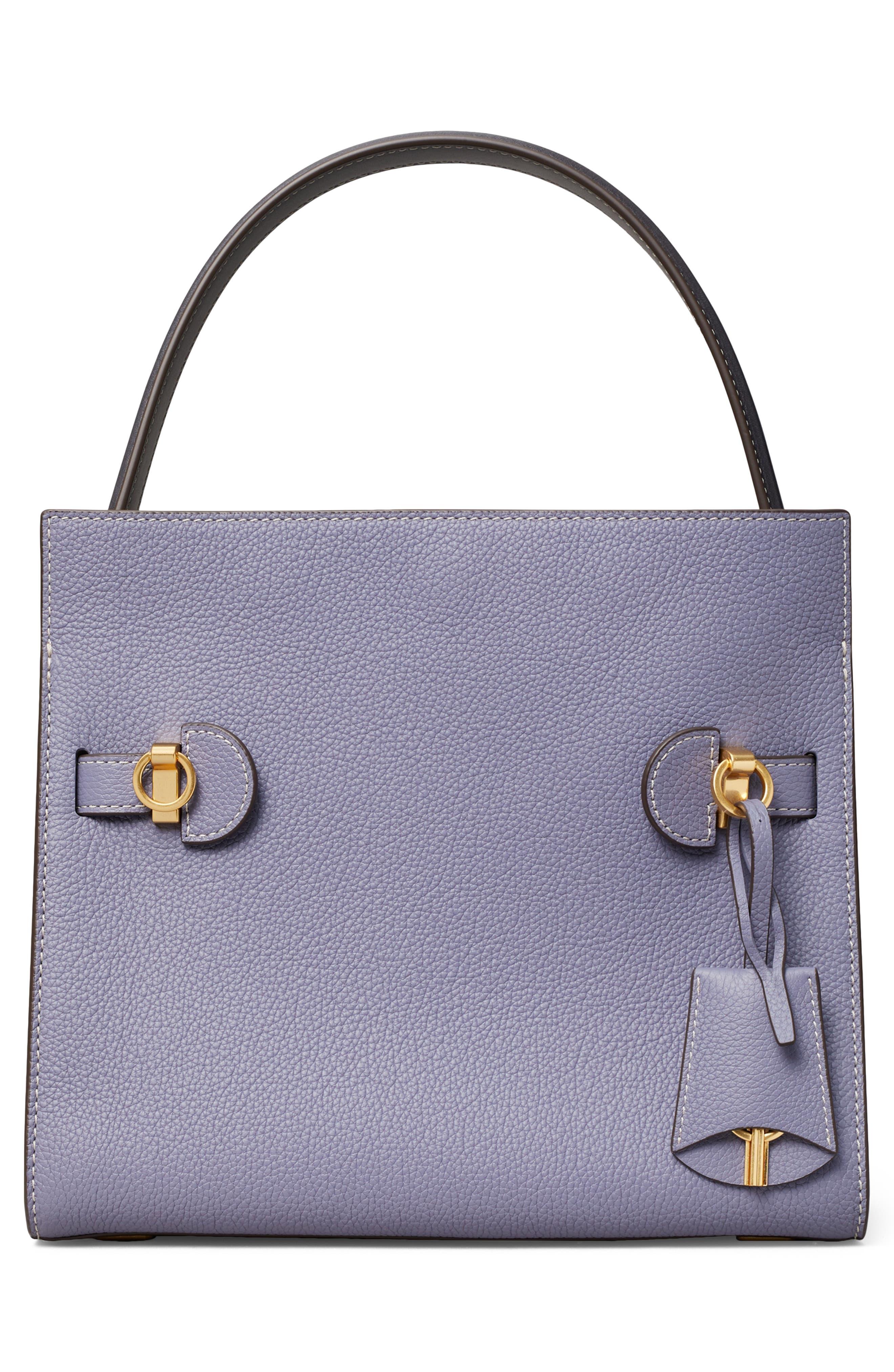 Tory Burch Lee Radziwill Small Pebble Leather Double Bag in Blue
