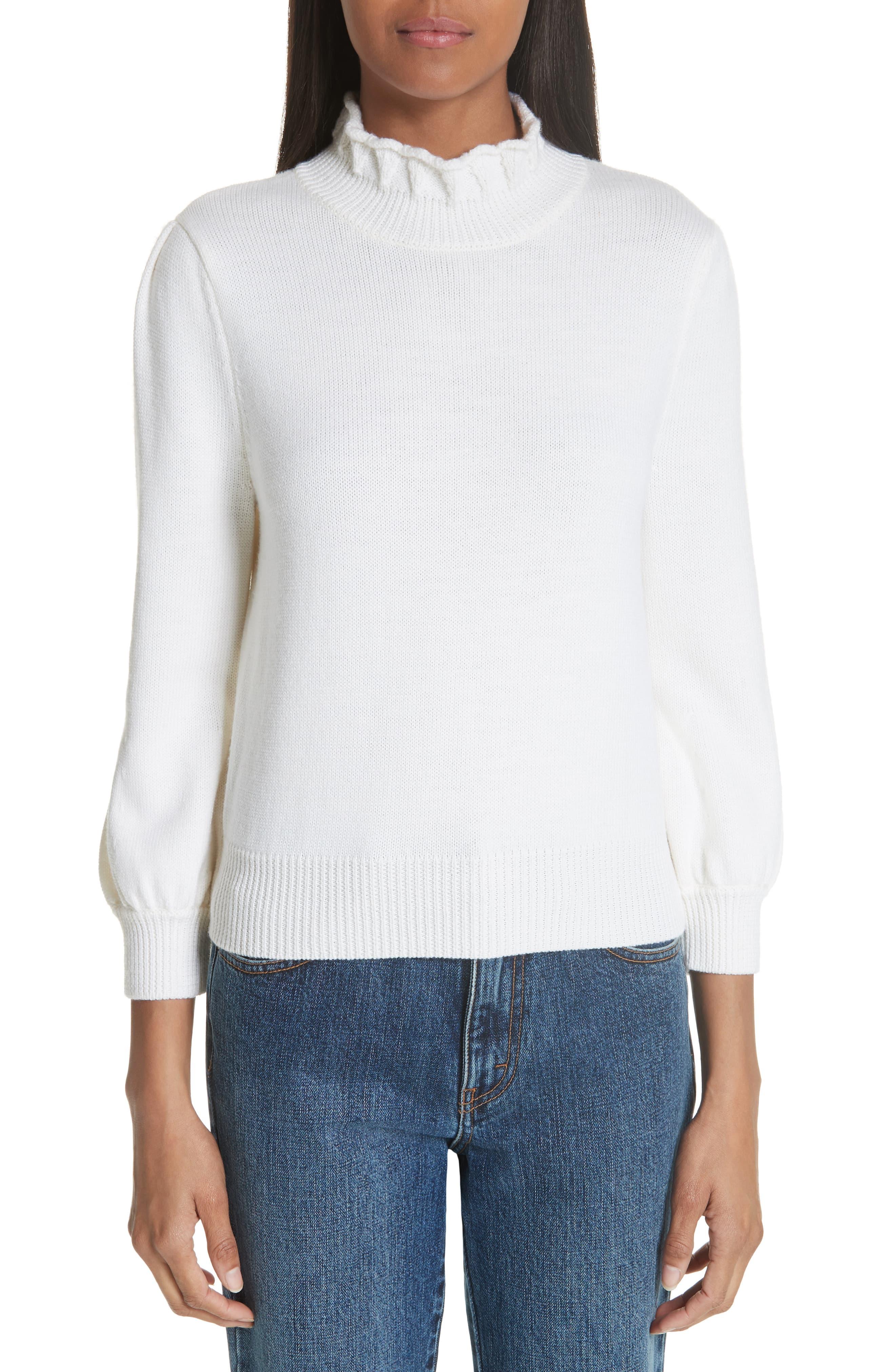 Co. Essentials High Llar Wool Sweater in Ivory (White) - Lyst