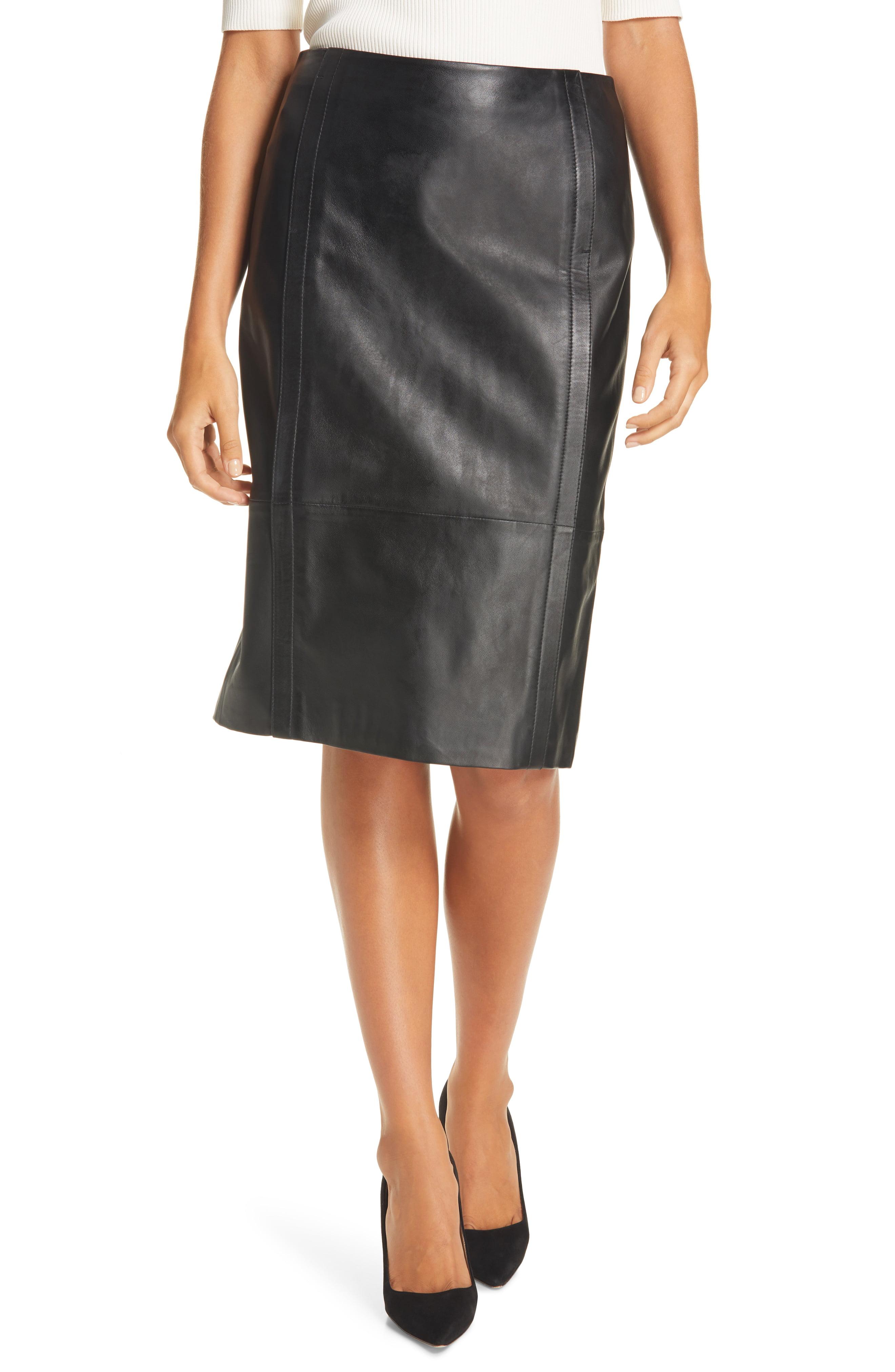 BOSS by Hugo Boss Hugo Sepassa Leather Pencil Skirt in Black Lyst
