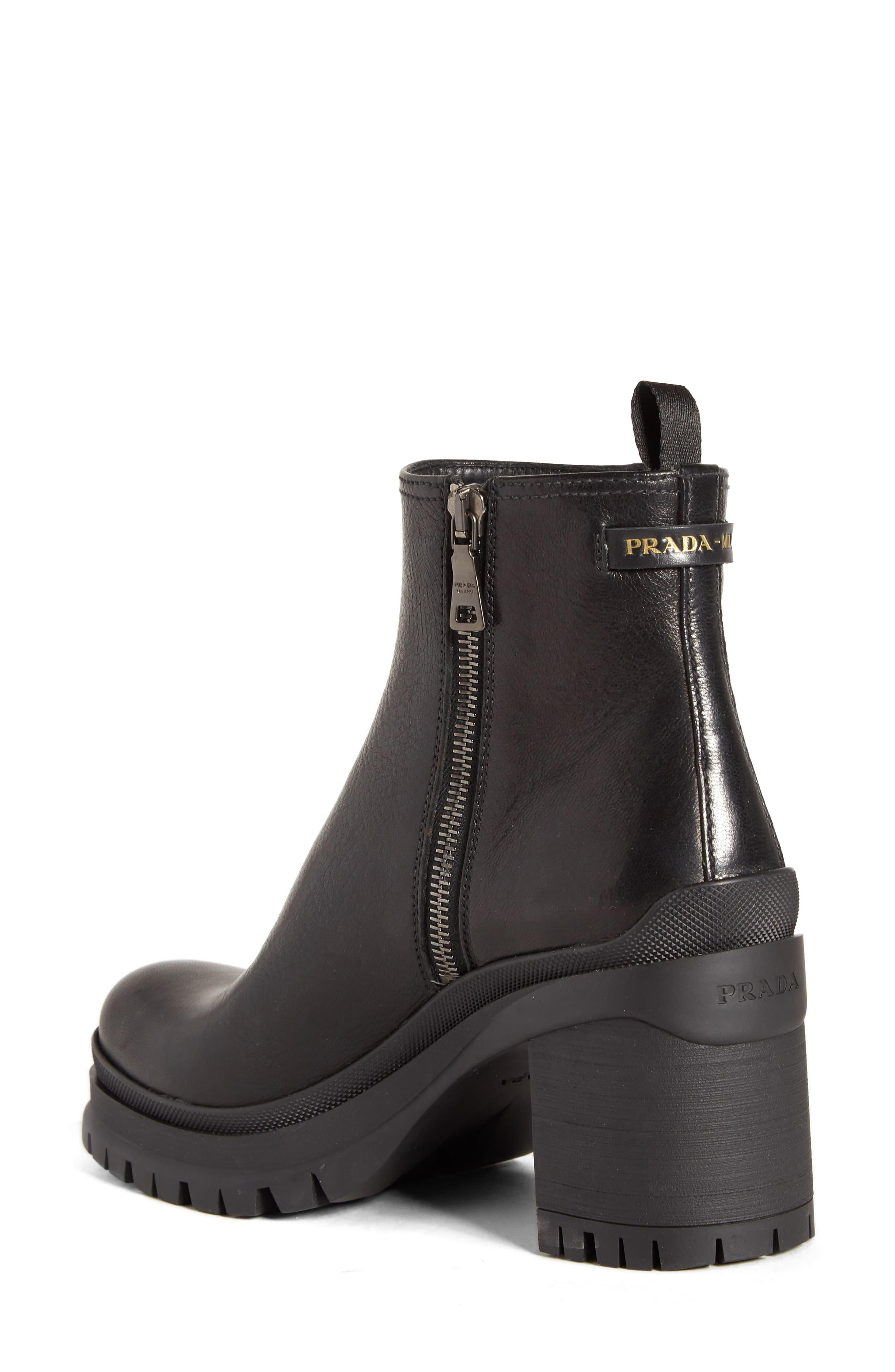 prada lug sole leather bootie