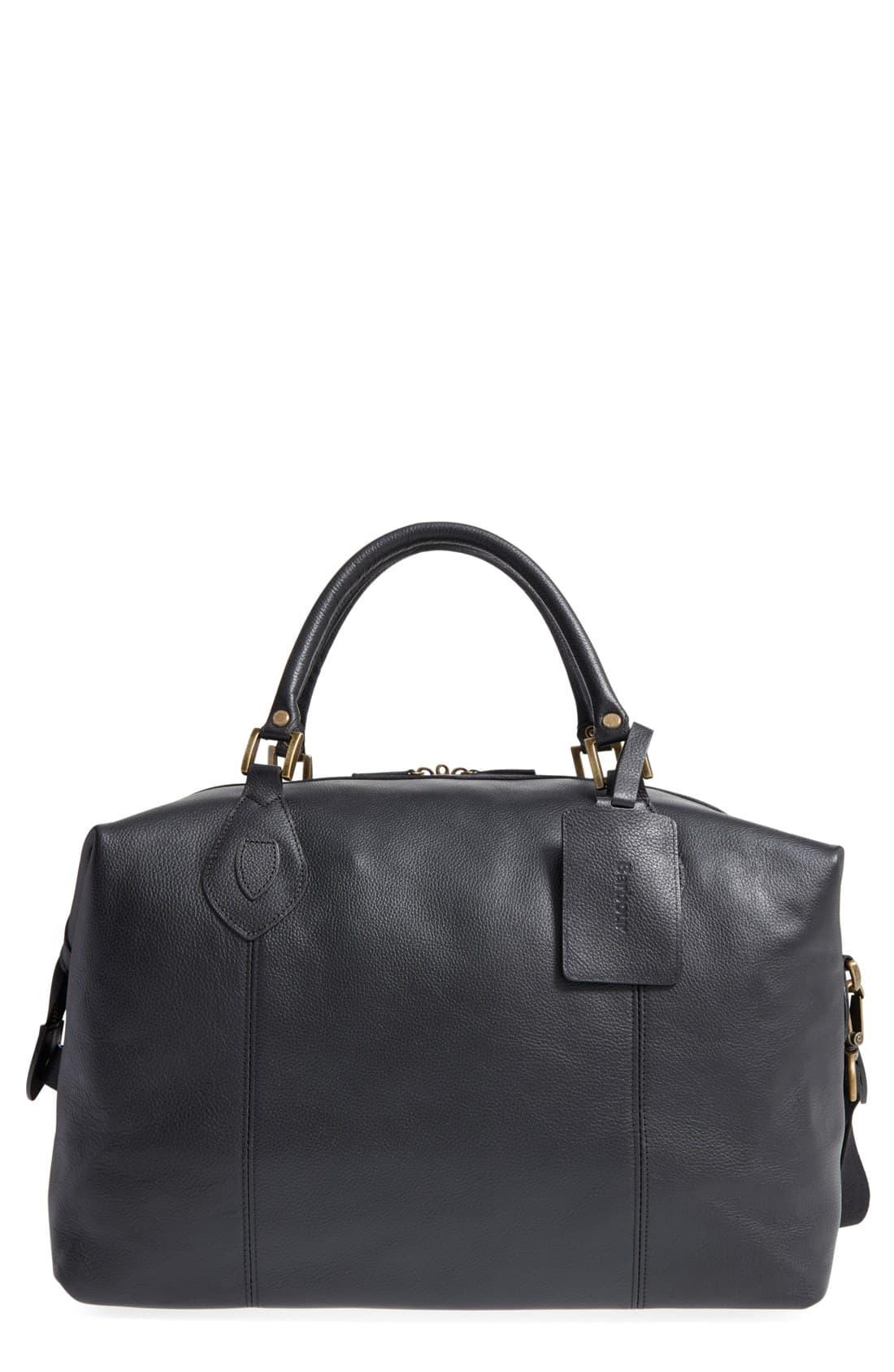 barbour leather duffle bag