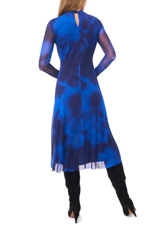 halogen long sleeve midi dress halogen Women's Pleated Midi Dress - Blue