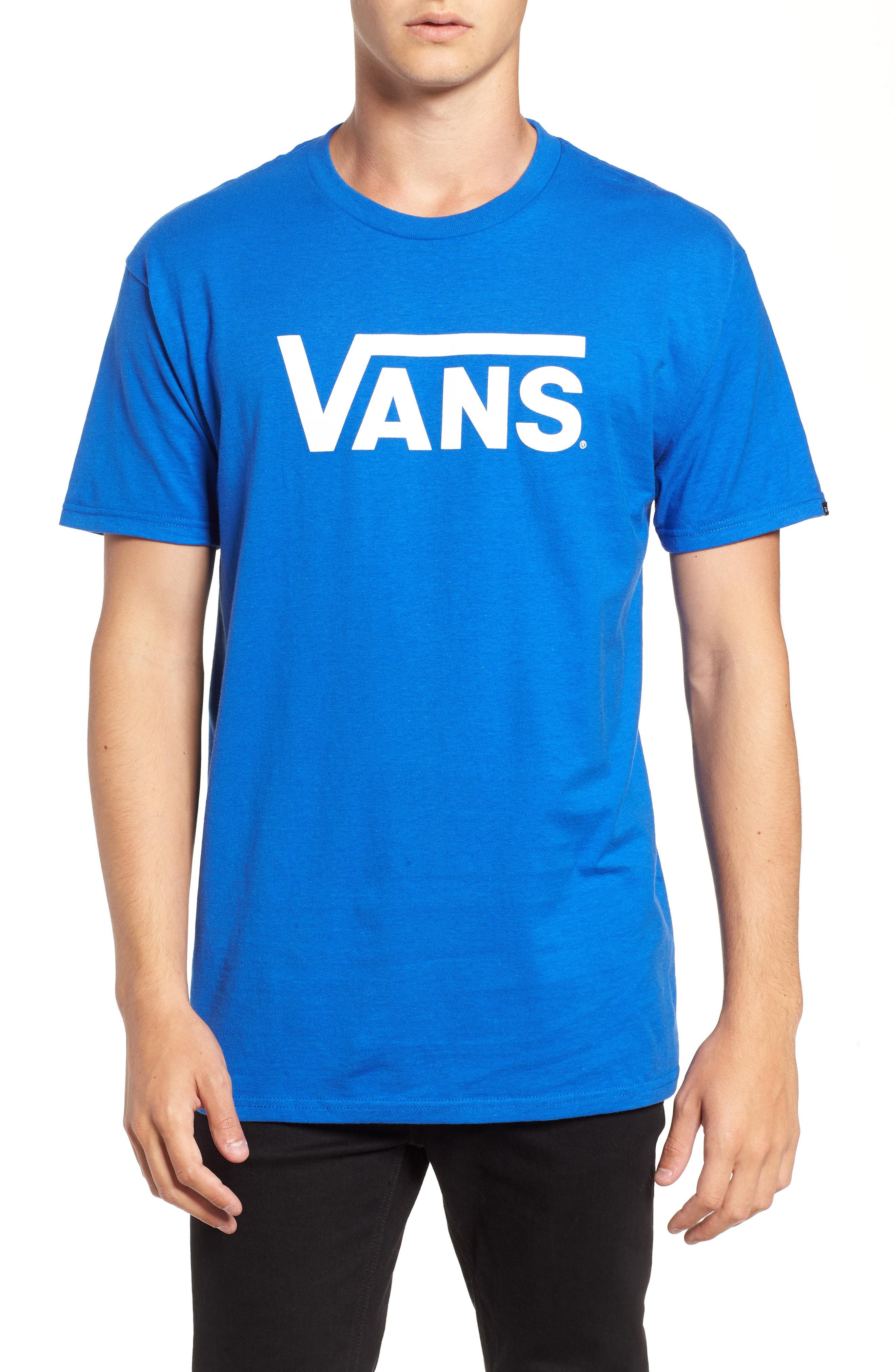 Vans Cotton Classic Logo T-shirt in Blue for Men - Lyst
