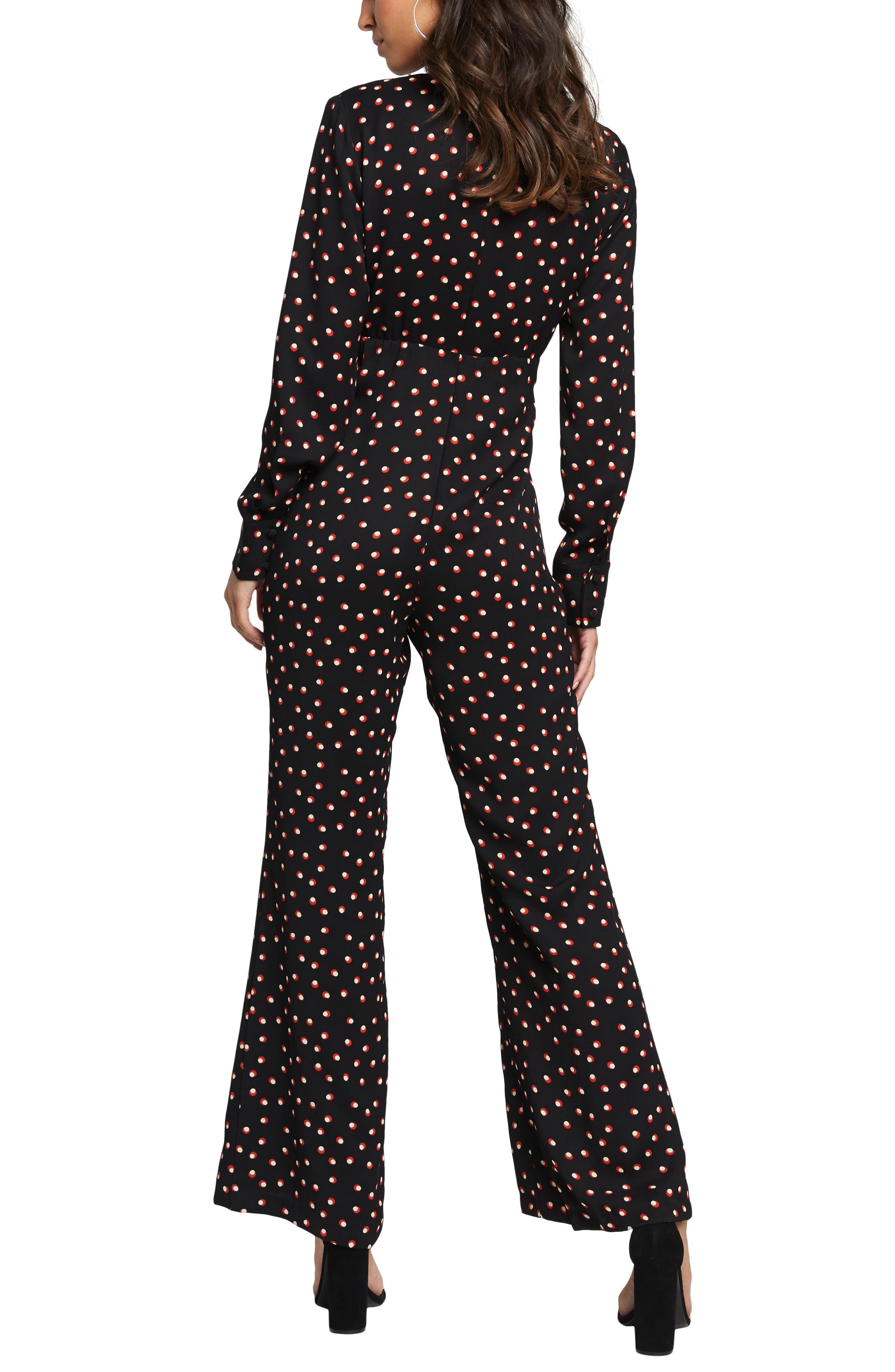 long sleeve polka dot jumpsuit